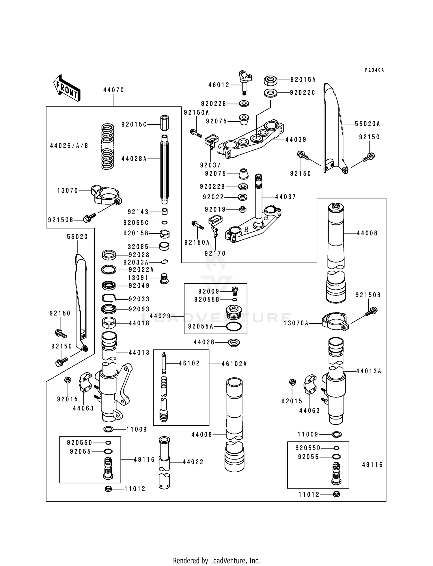 FRONT FORK (KX500-E6/E7)