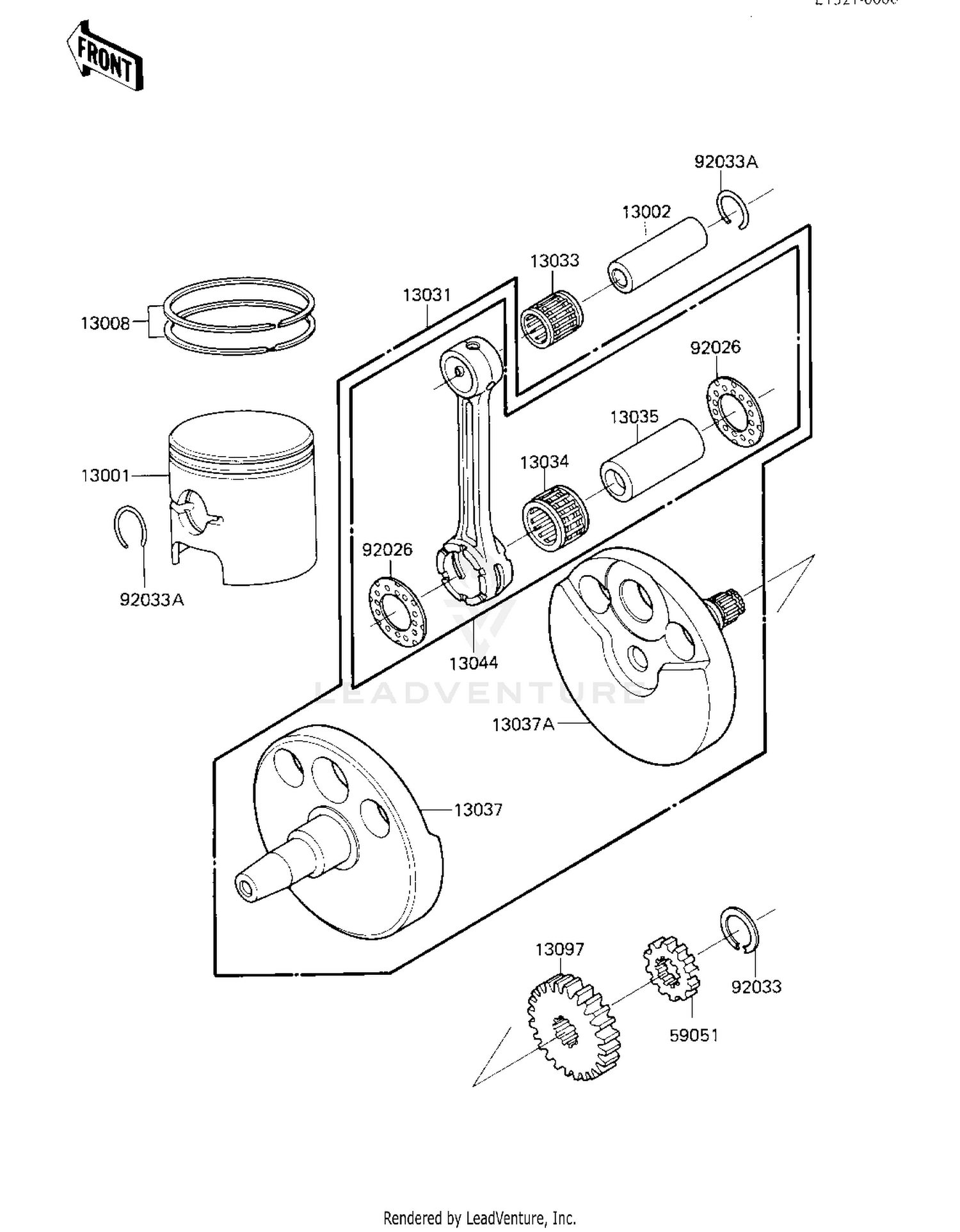 CRANKSHAFT/PISTON ('84 A1)