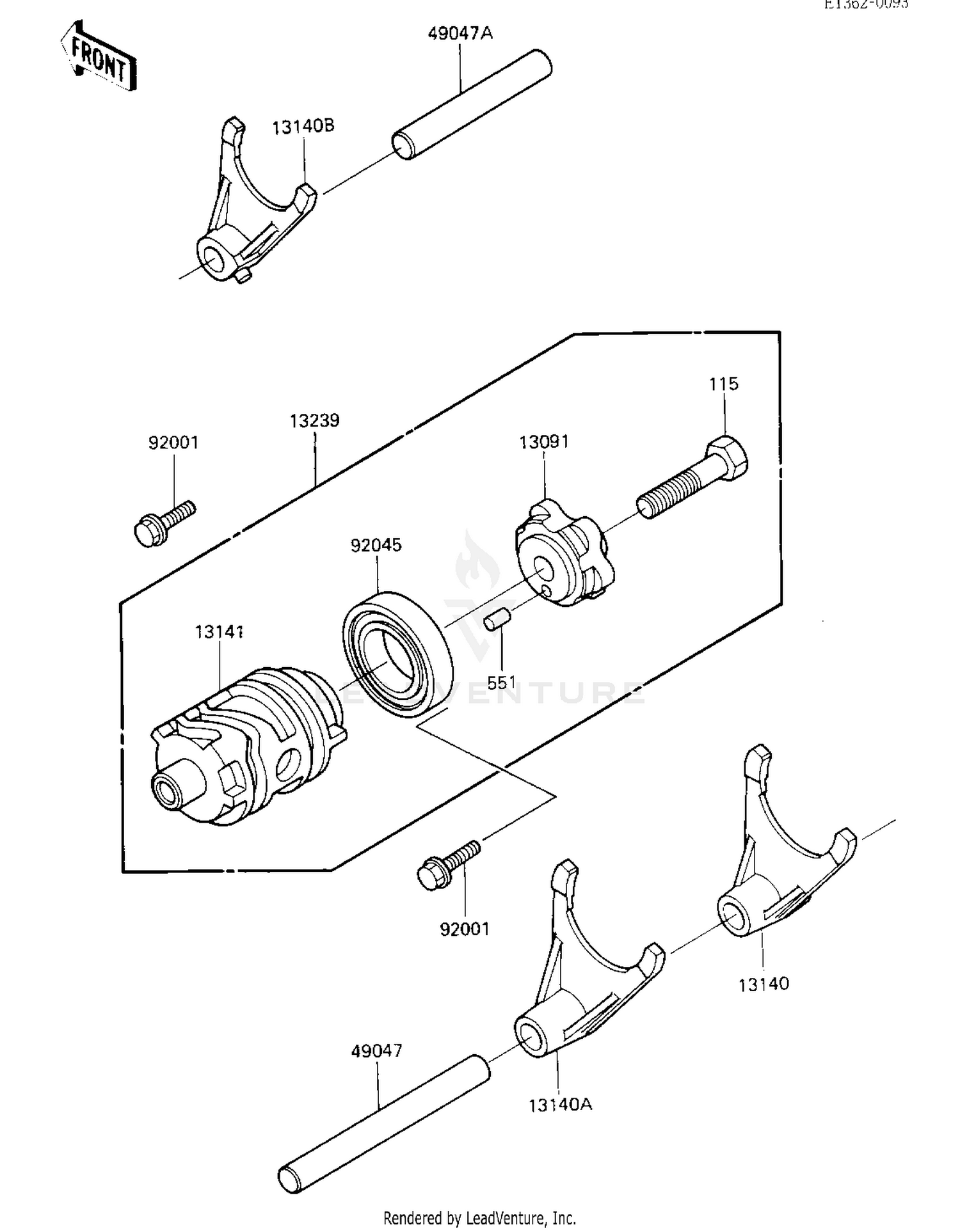 GEAR CHANGE DRUM & FORKS ('84 A1)