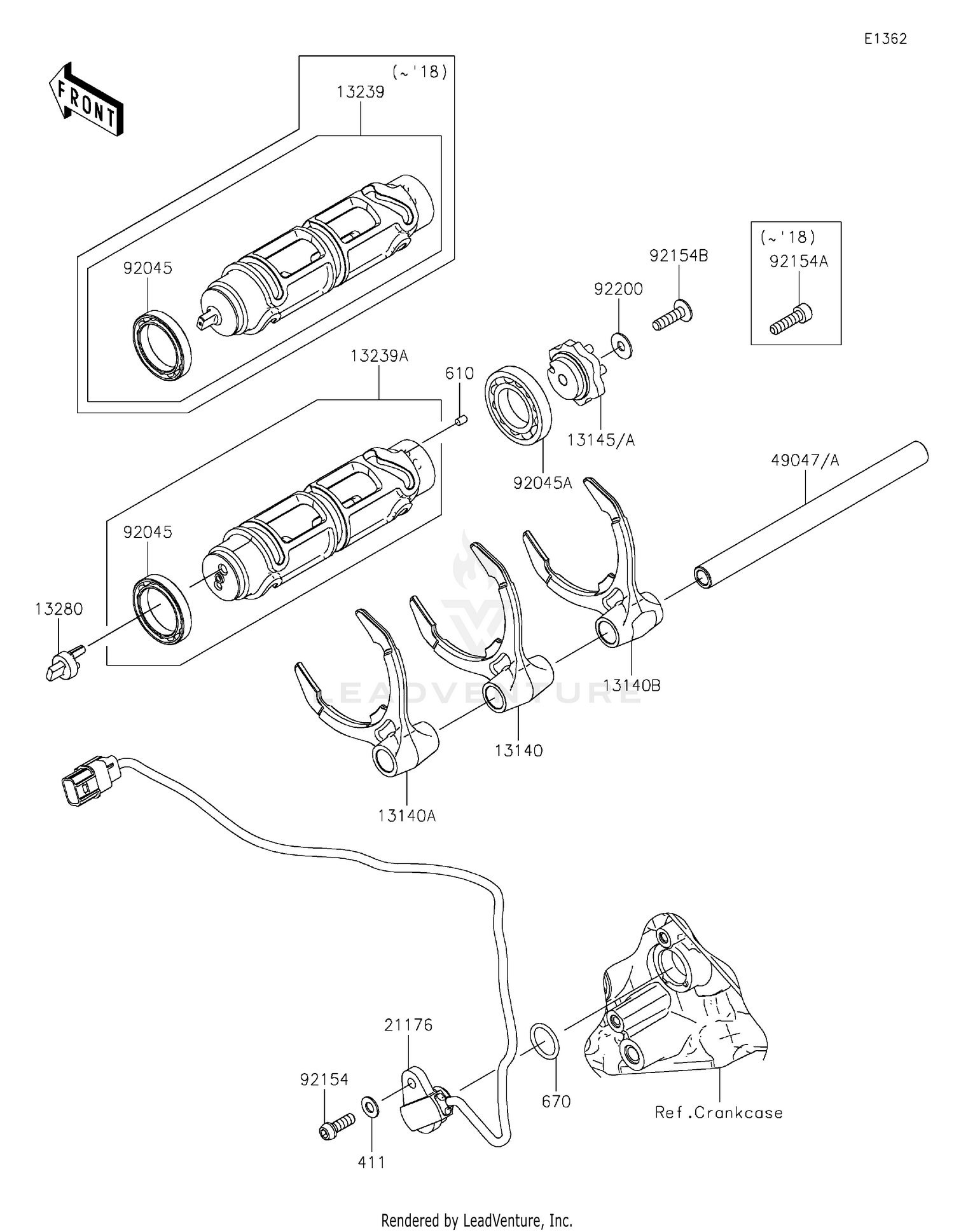Gear Change Drum/Shift Fork(s)
