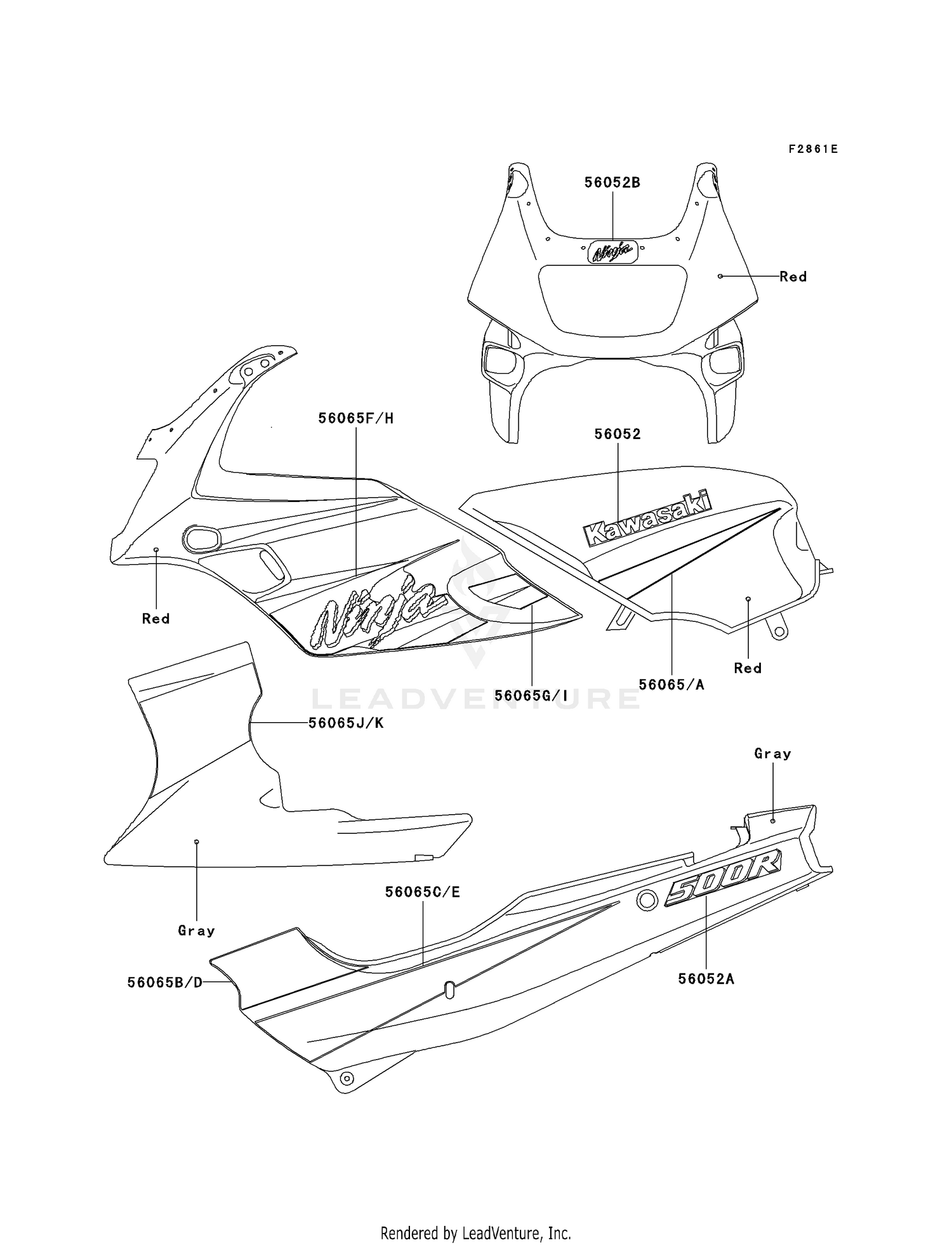 DECALS (RED)(EX500-D9)
