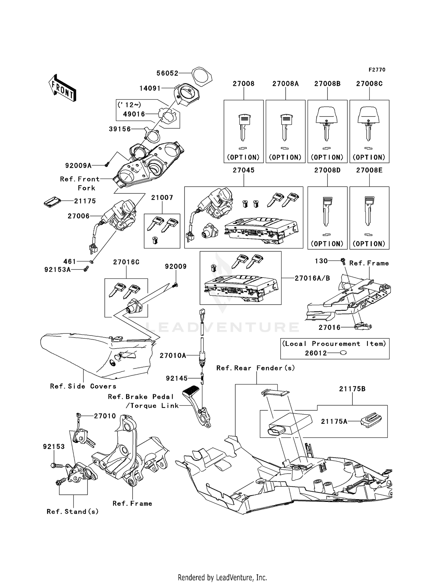 IGNITION SWITCH/LOCKS/REFLECTORS