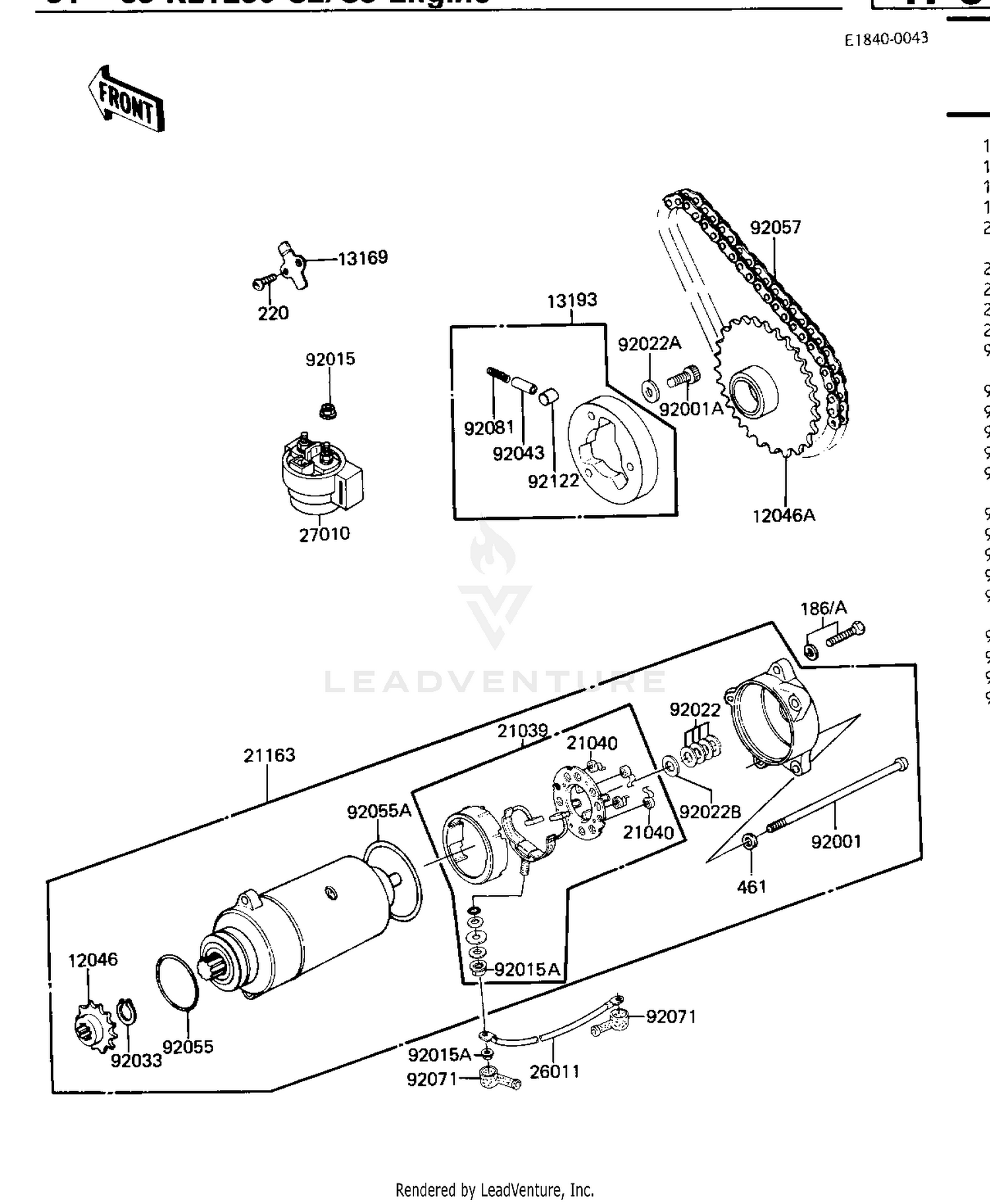 STARTER MOTOR STARTER CLUTCH ('84-'85 C2