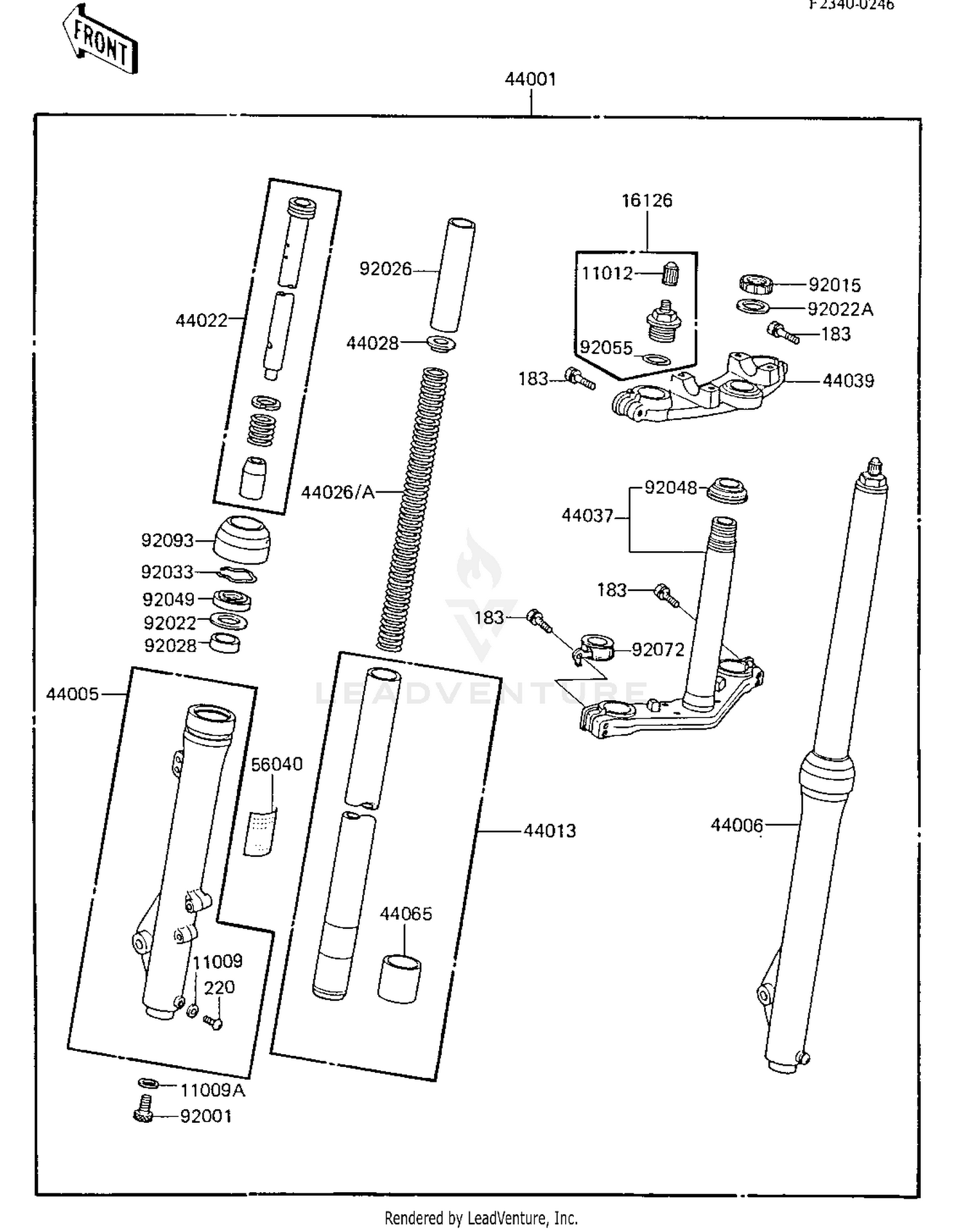 FRONT FORK ('85 KX80-E3)