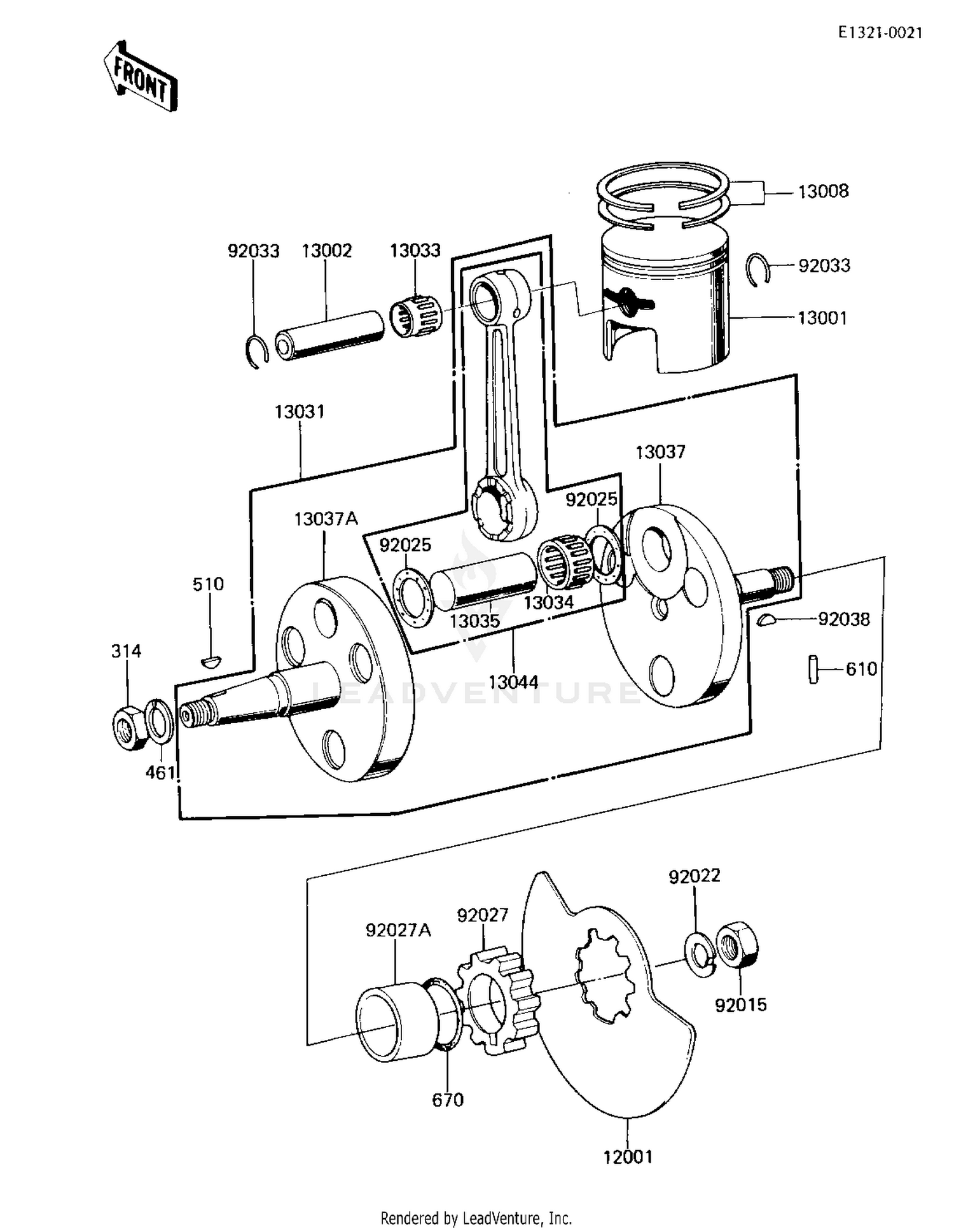 CRANKSHAFT/PISTON/ROTARY VALVE