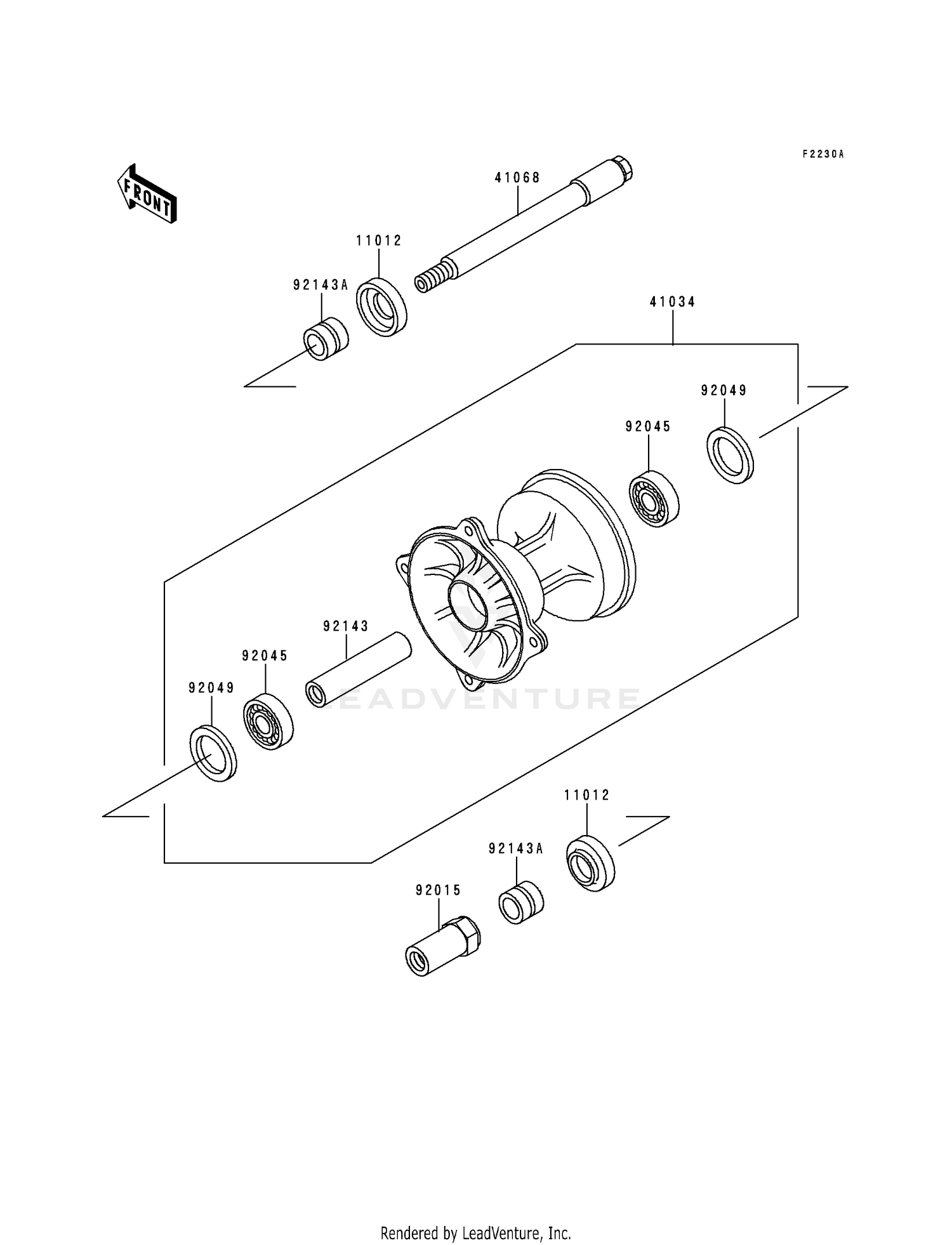 FRONT HUB (KX500-E6/E7/E8)