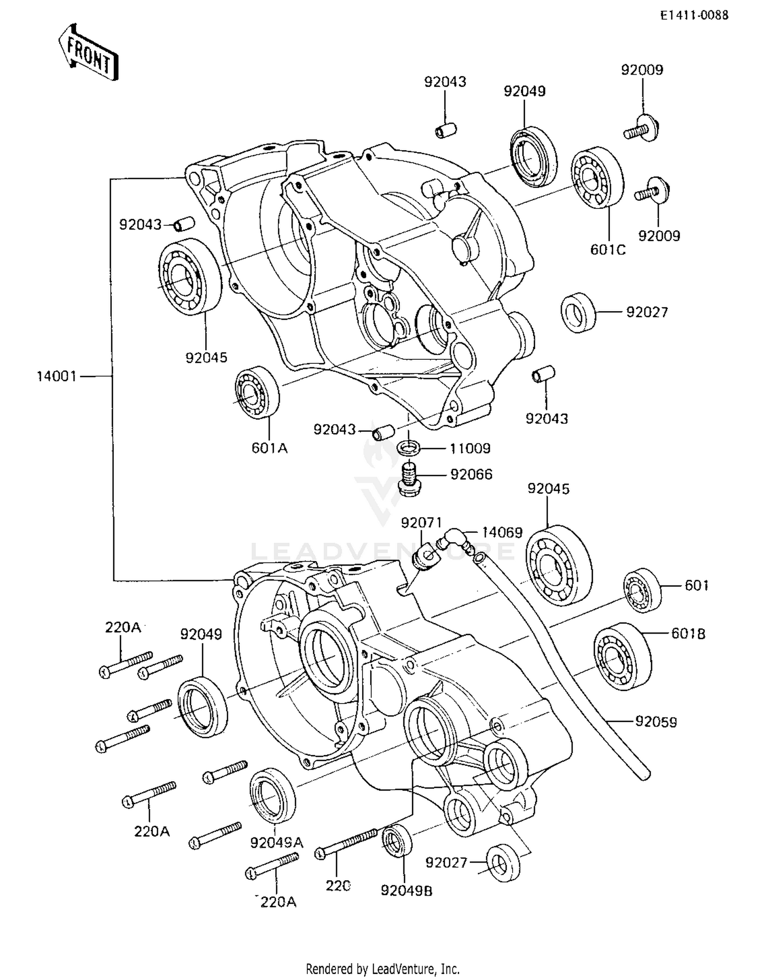 CRANKCASE ('85 KX80-E3)