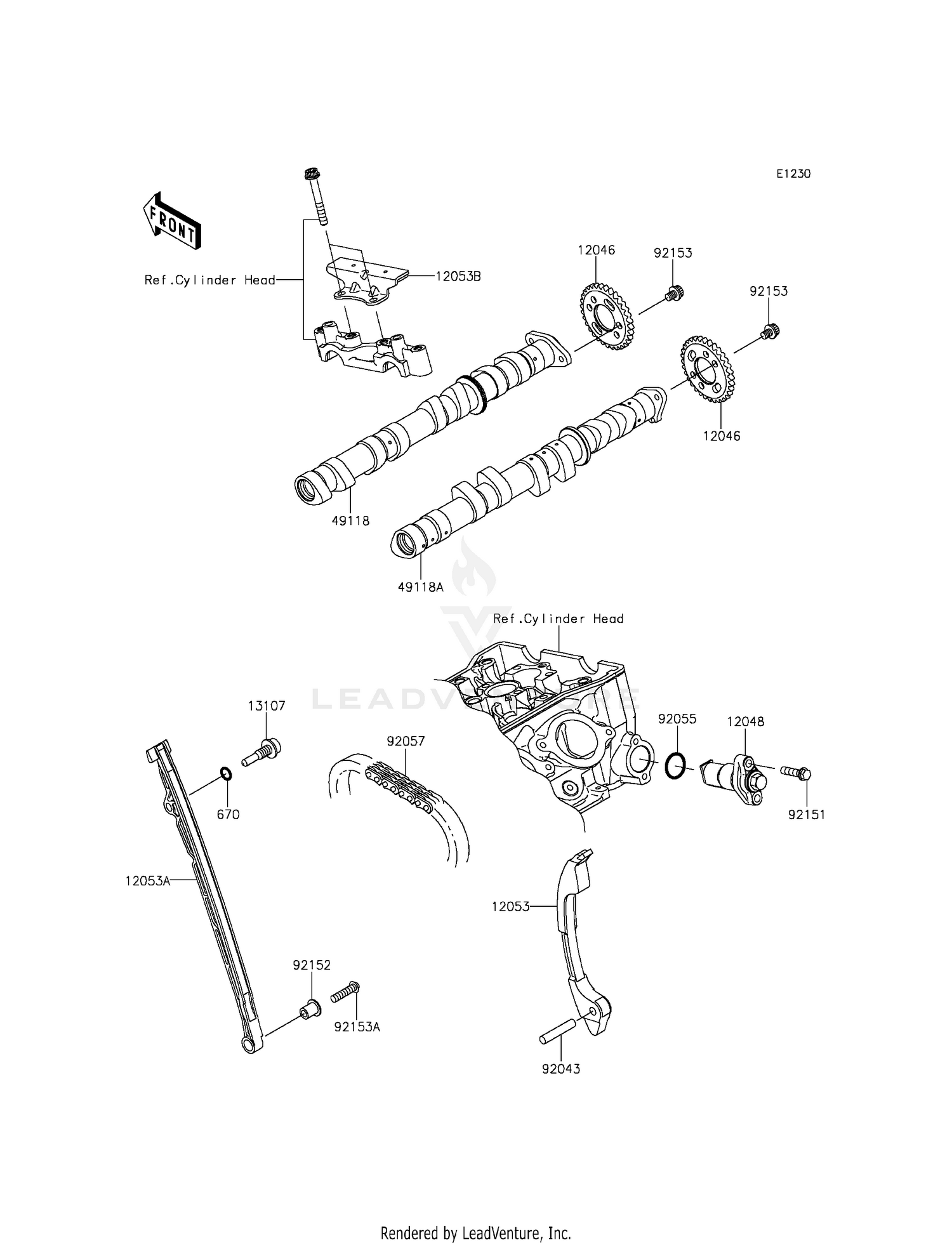 パン Kawasaki KZ400 Z 400 74-78 Chain Guide 12053-011 NOS | eBay
