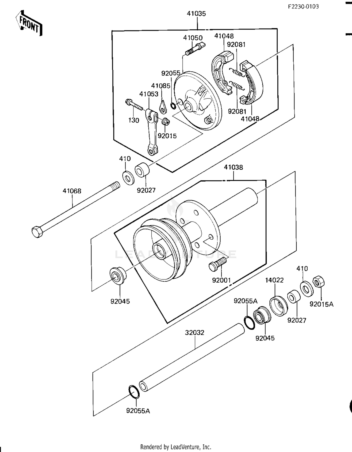 FRONT HUB/BRAKE (KLT110-A1)