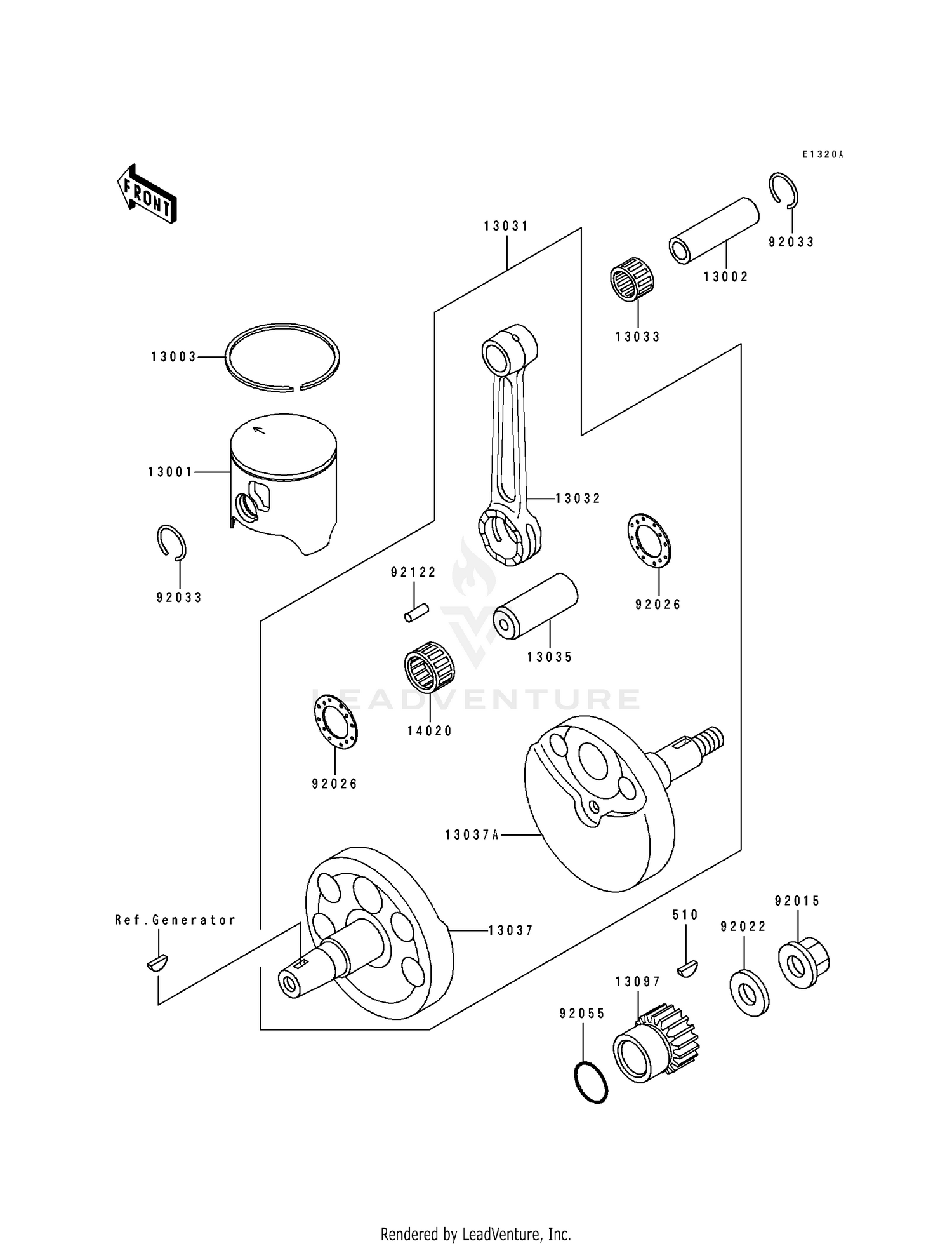 CRANKSHAFT/PISTON (KX125-H2)