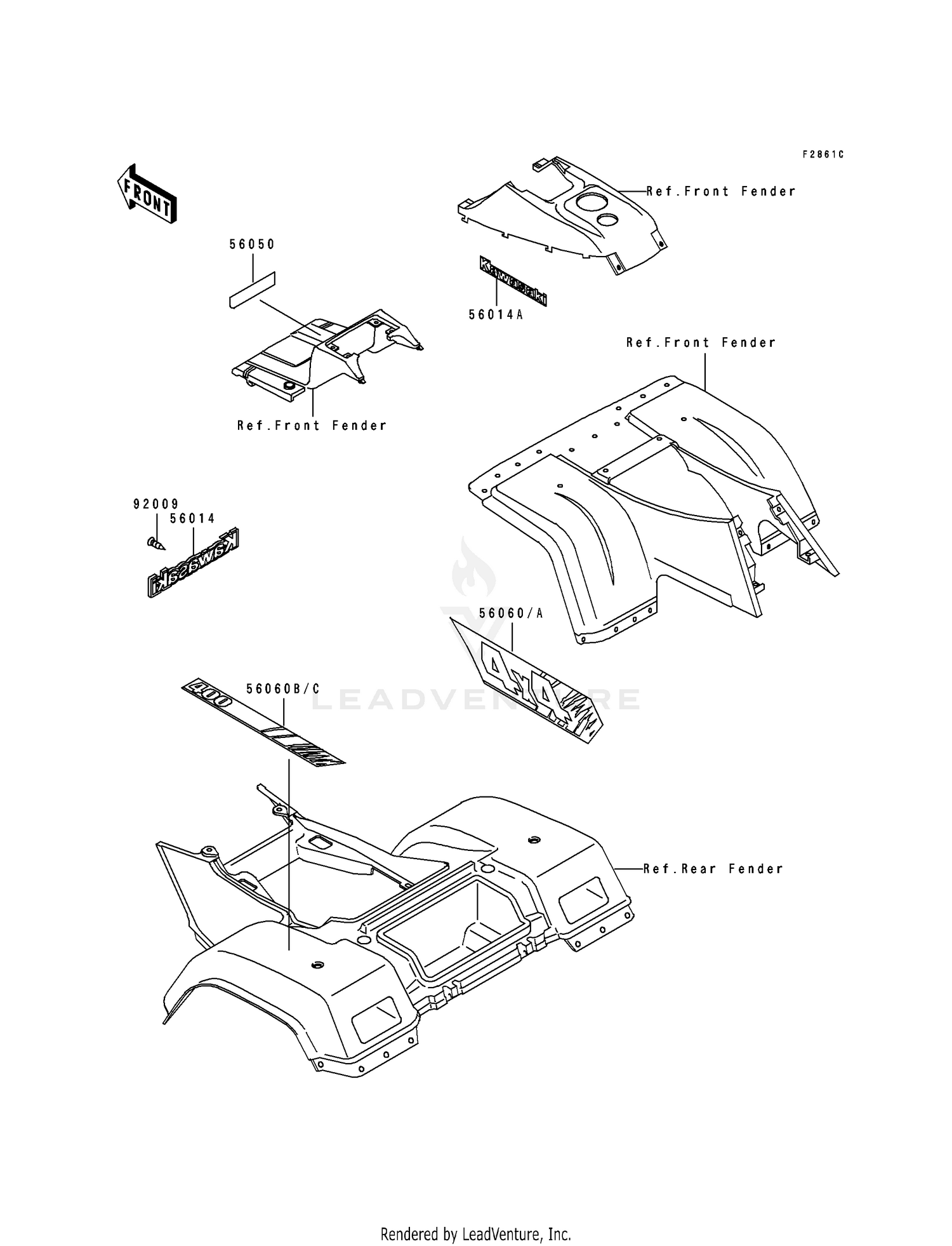 DECALS (GRAY)(KLF400-B2)