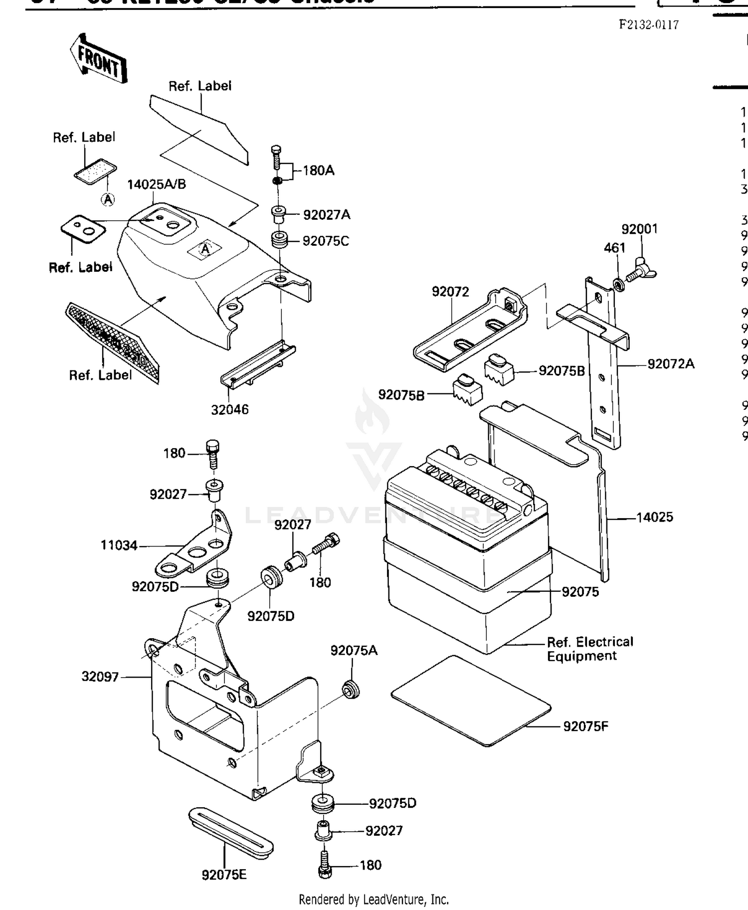 BATTERY CASE ('84-'85 C2/C3)