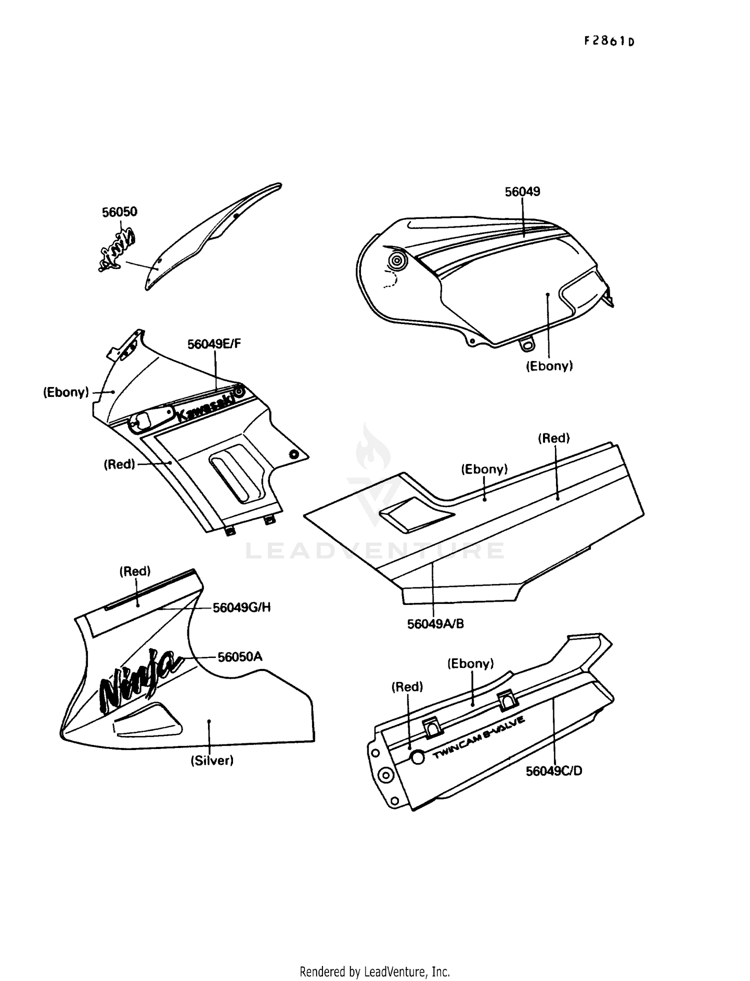 DECALS (EBONY/SILVER)(EX250-F4)
