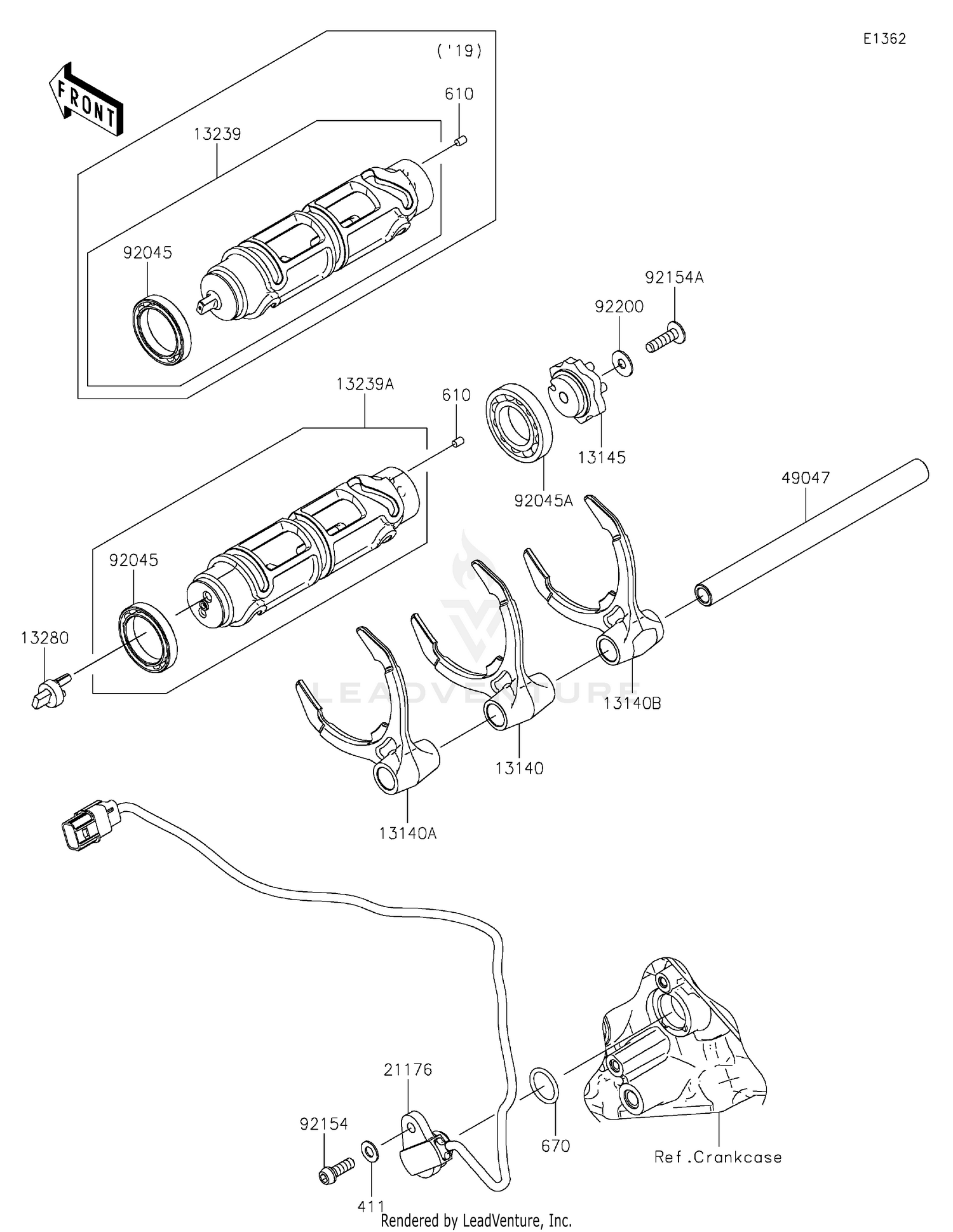 Gear Change Drum/Shift Fork(s)