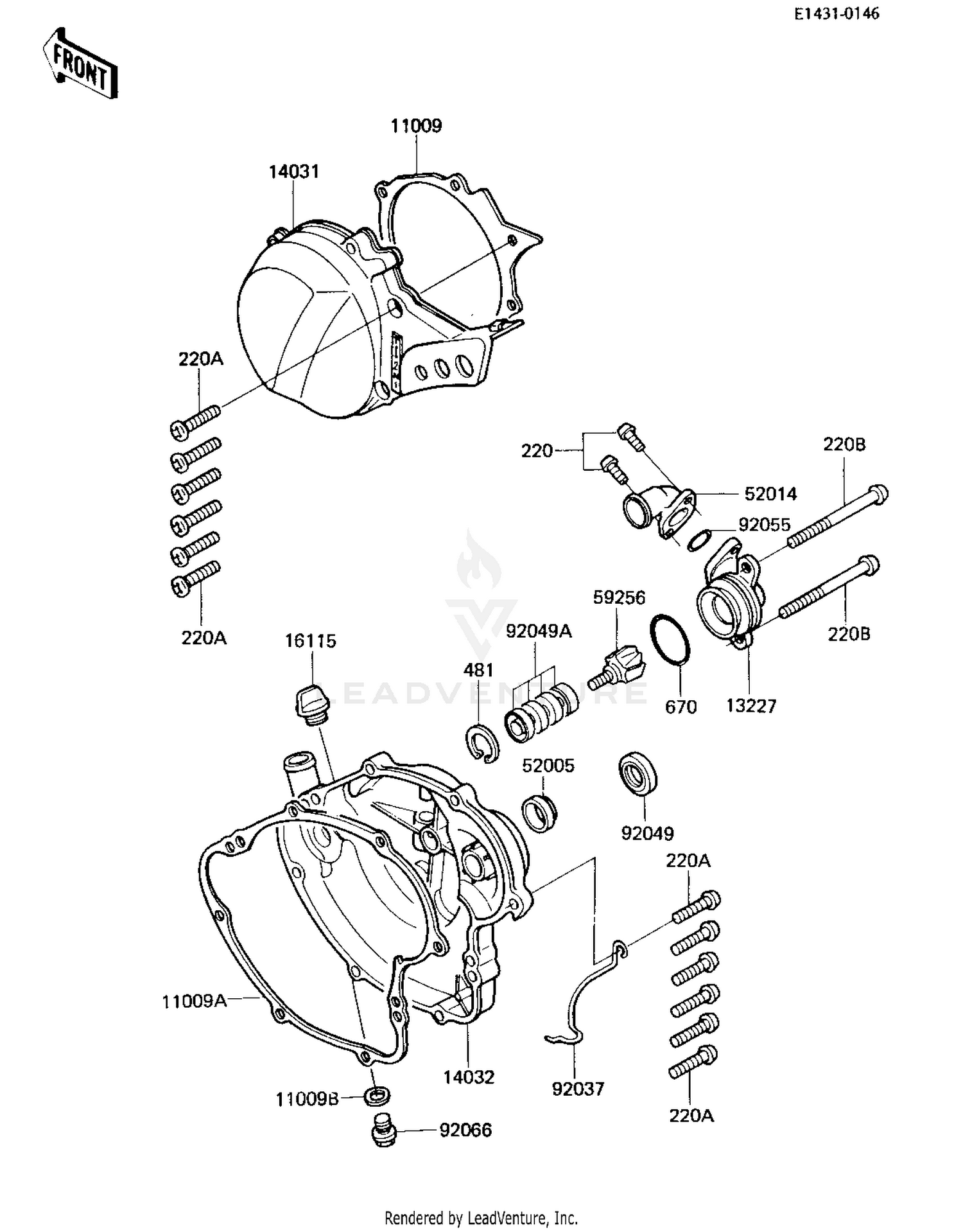 ENGINE COVERS/WATER PUMP ('84 KX80-E2)