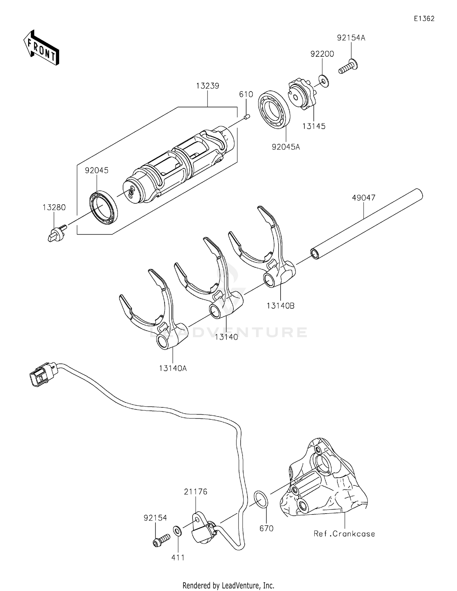 Gear Change Drum/Shift Fork(s)