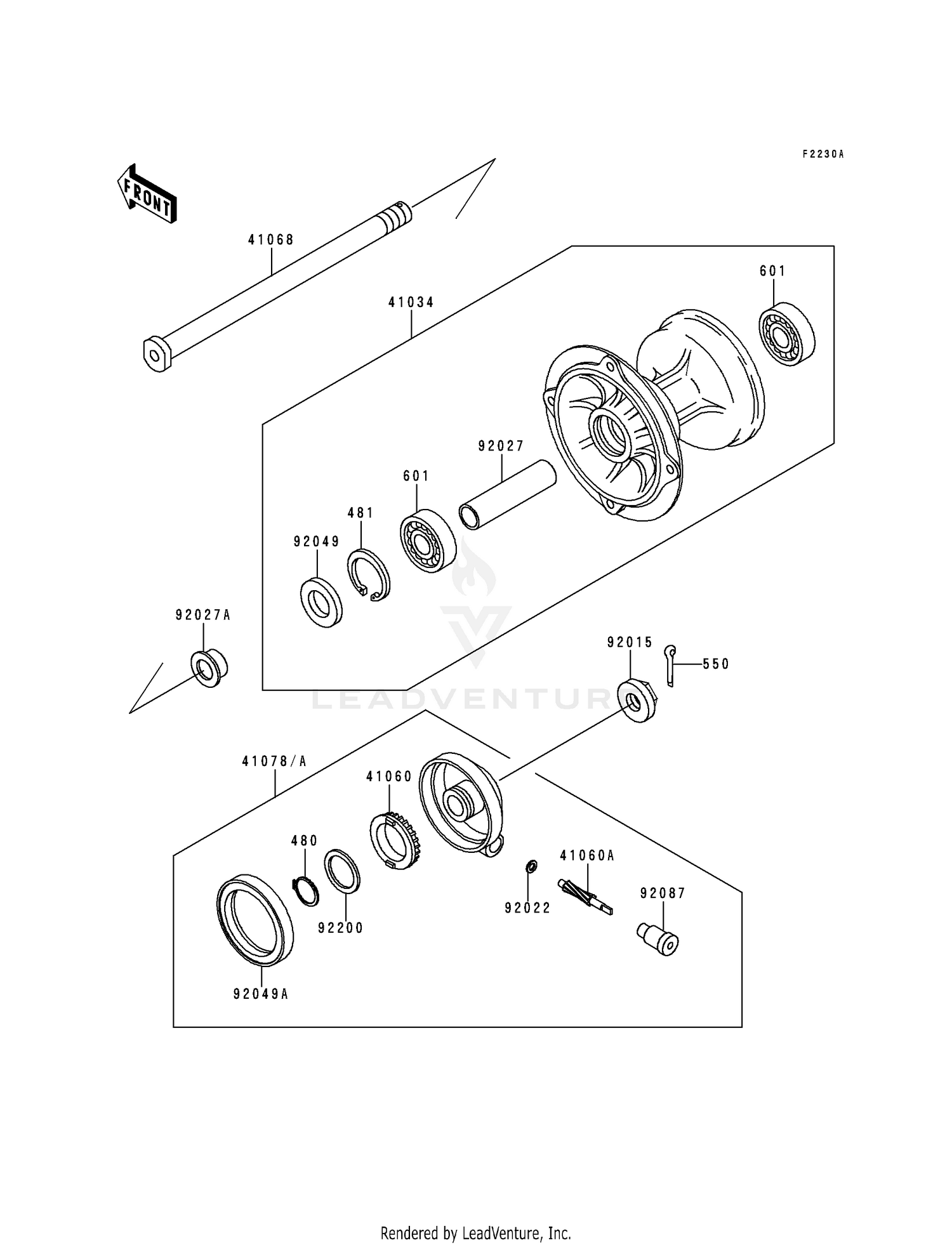 FRONT HUB (KDX200-E5/E6)