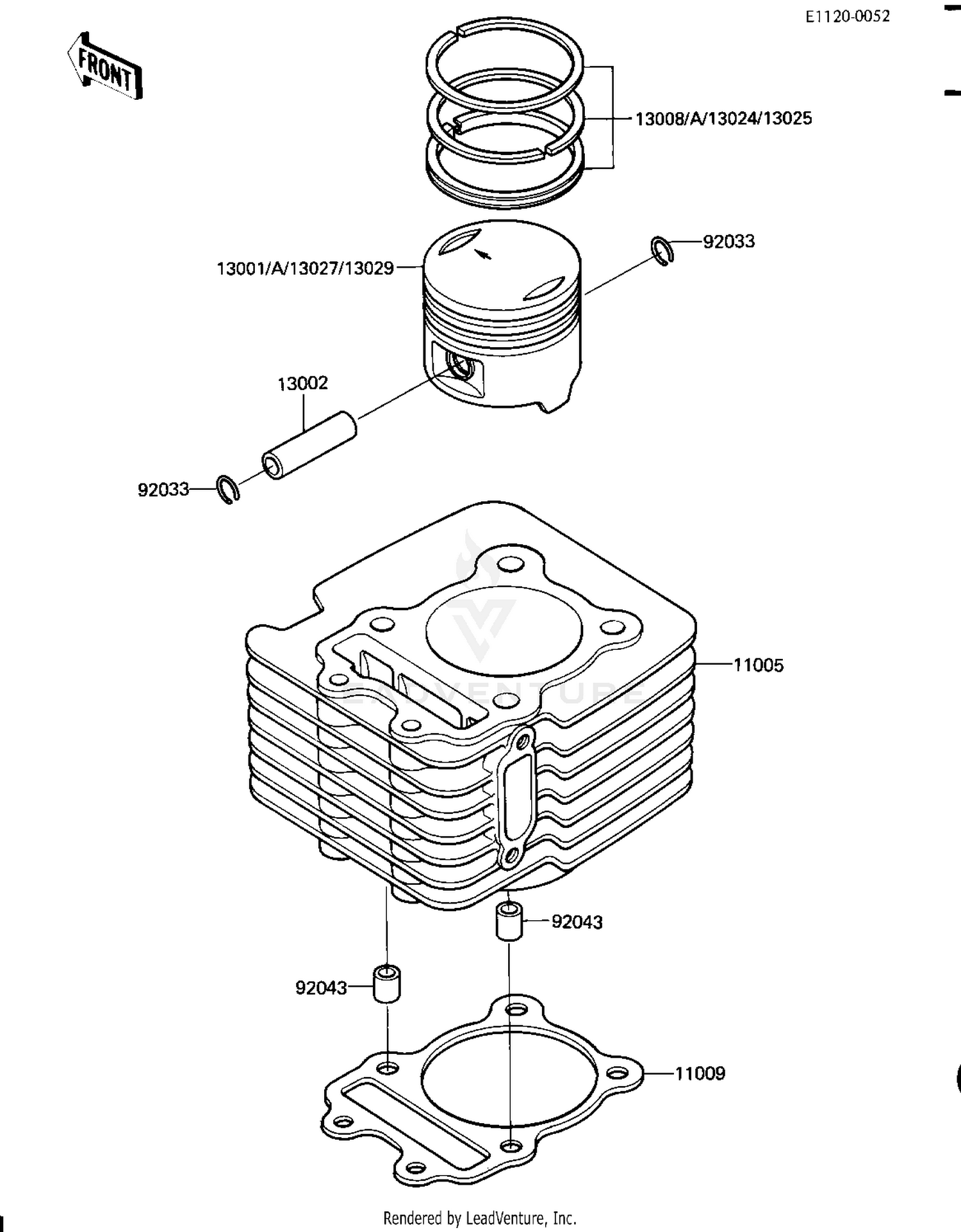 CYLINDER/PISTON (KLT110-A1/A2)