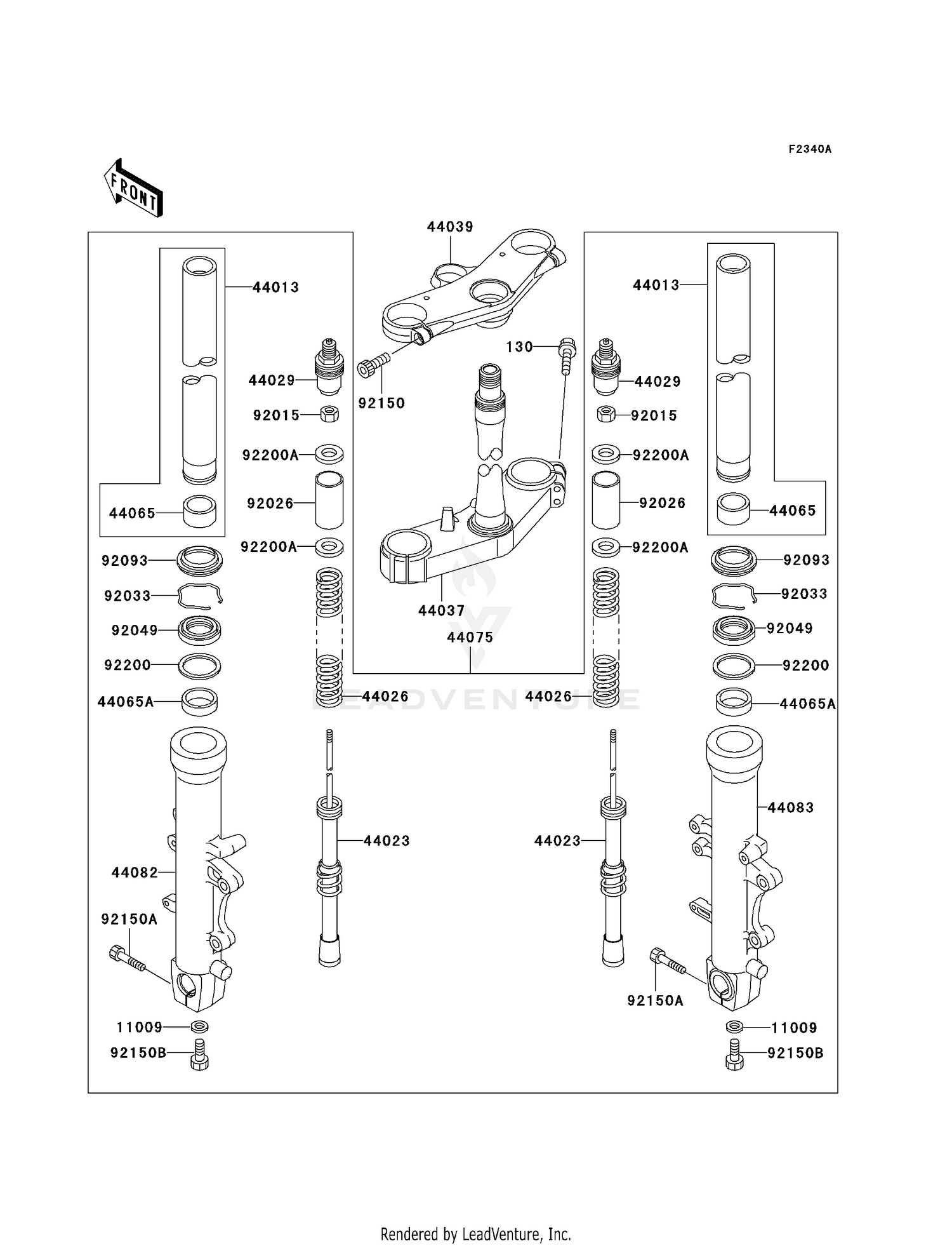 FRONT FORK (JKAZX2C1 XA031069-)