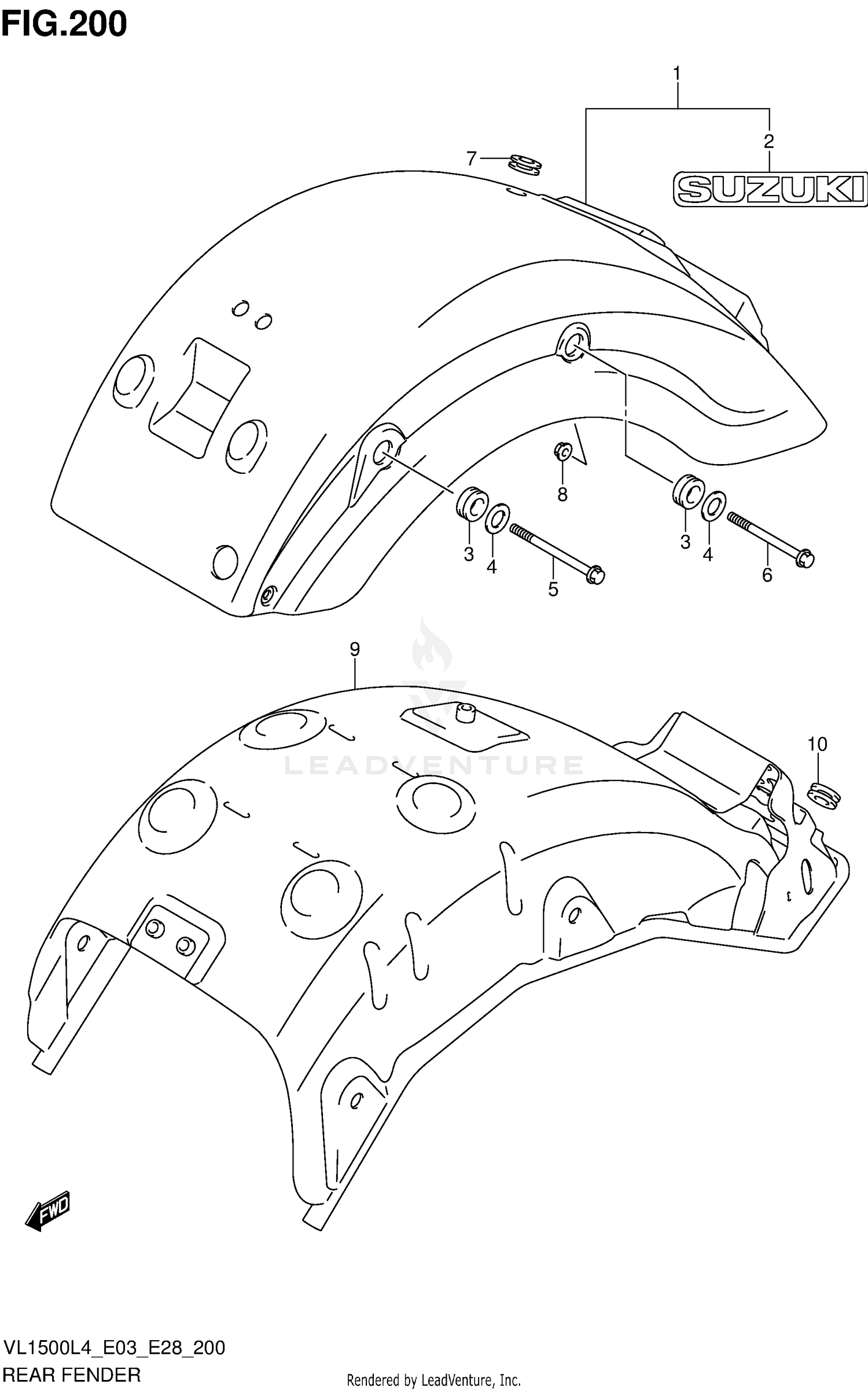 REAR FENDER (VL1500BL4 E03)