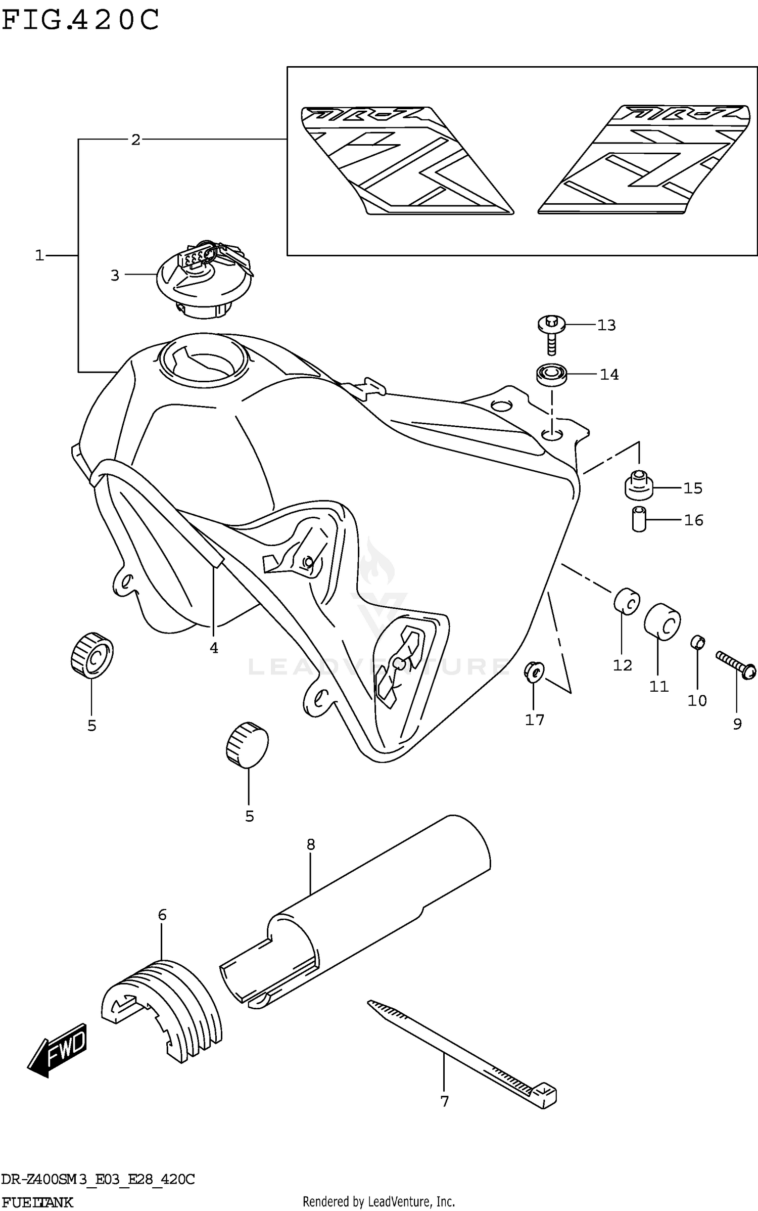 FUEL TANK (DR-Z400SM3 E33)