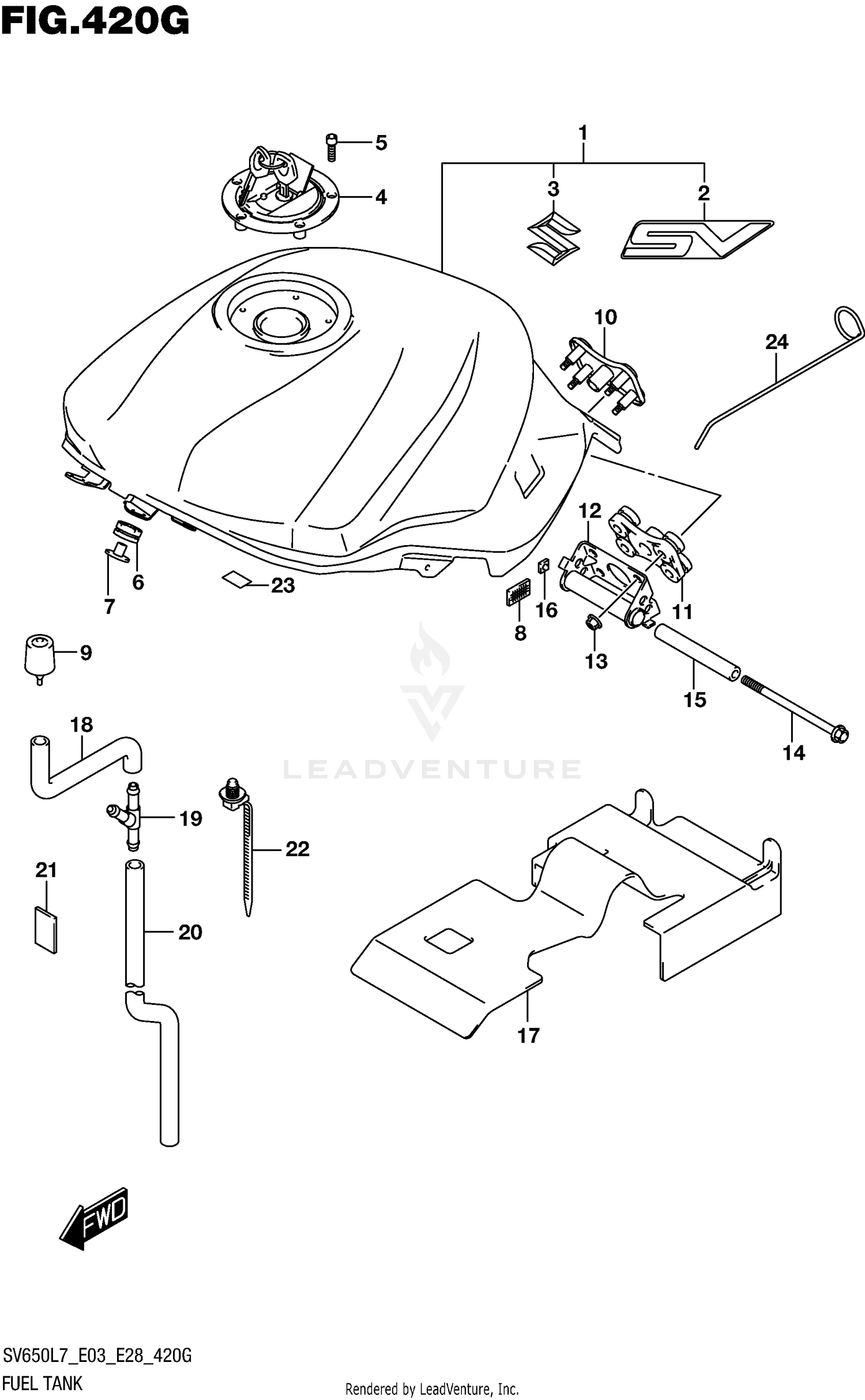 FUEL TANK (YKV)  (SV650AL7 E33)