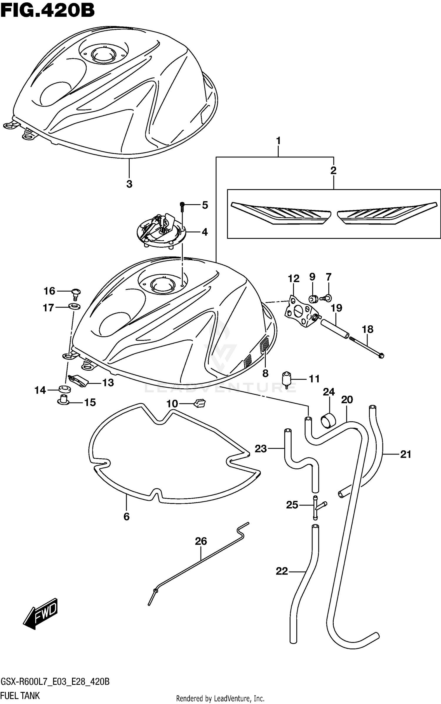 FUEL TANK (GSX-R600L7 E28)