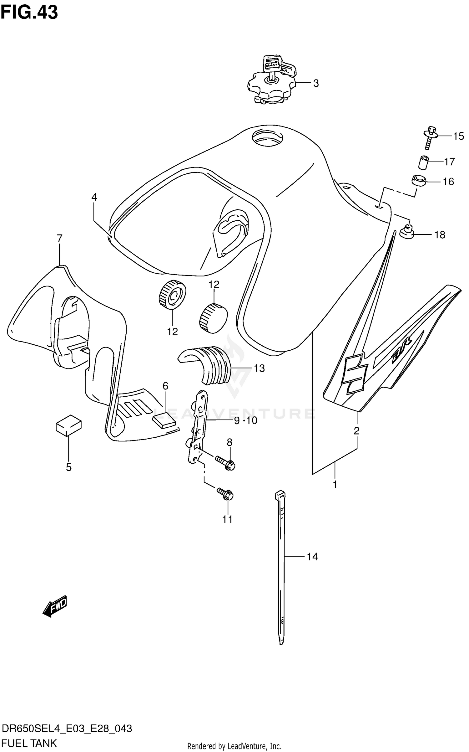 FUEL TANK (DR650SEL4 E28)