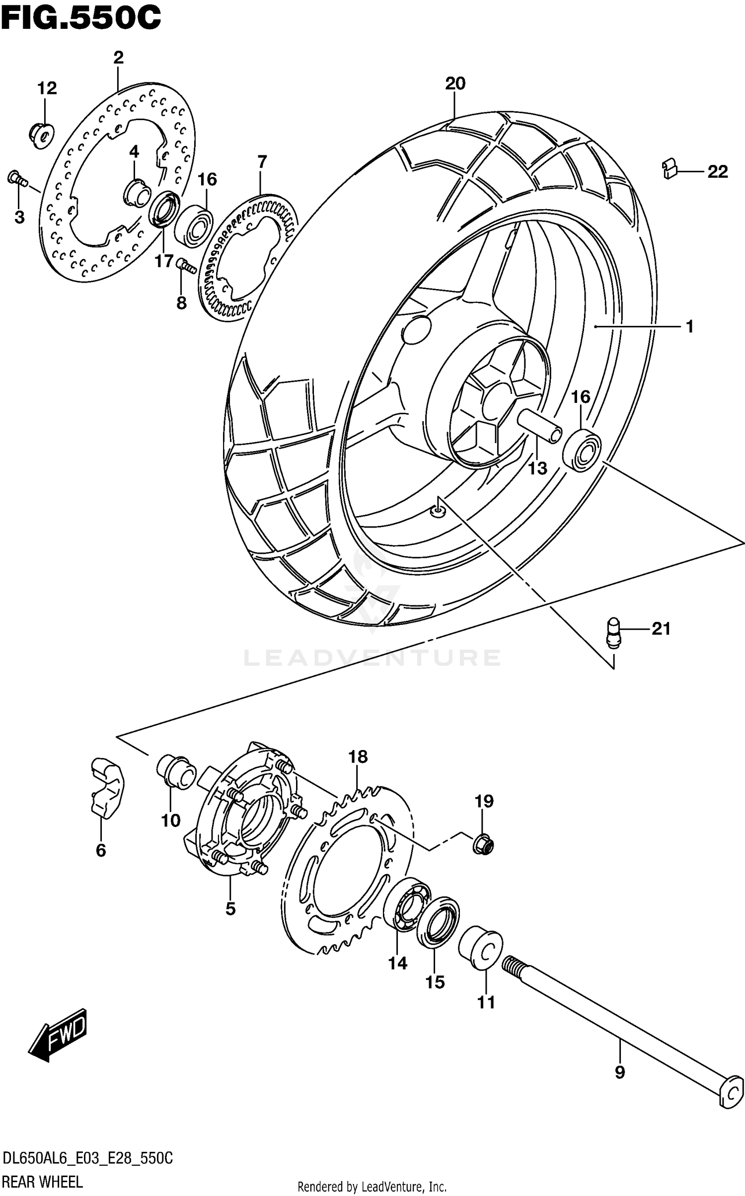 REAR WHEEL (DL650AL6 E03)