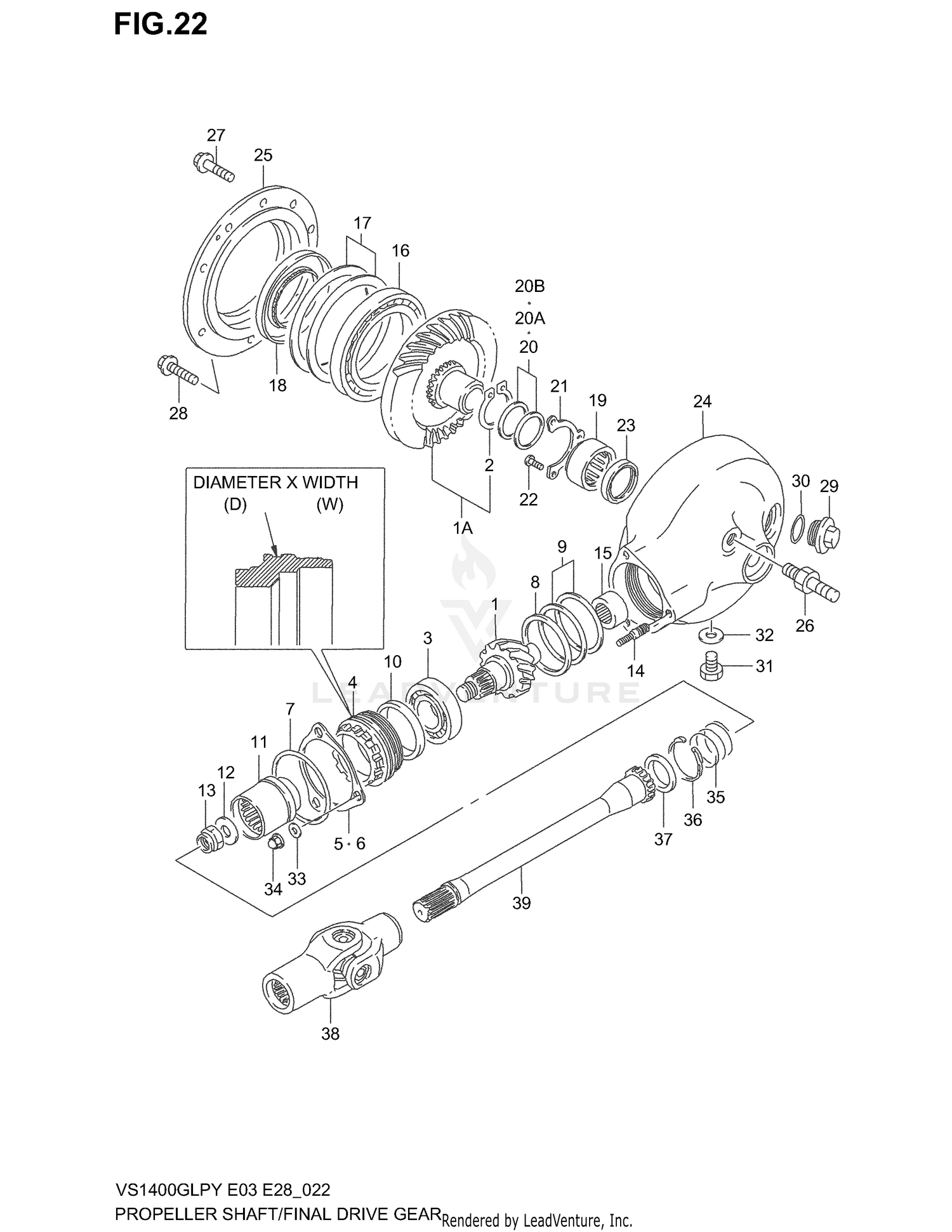 PROPELLER SHAFT - FINAL DRIVE GEAR
