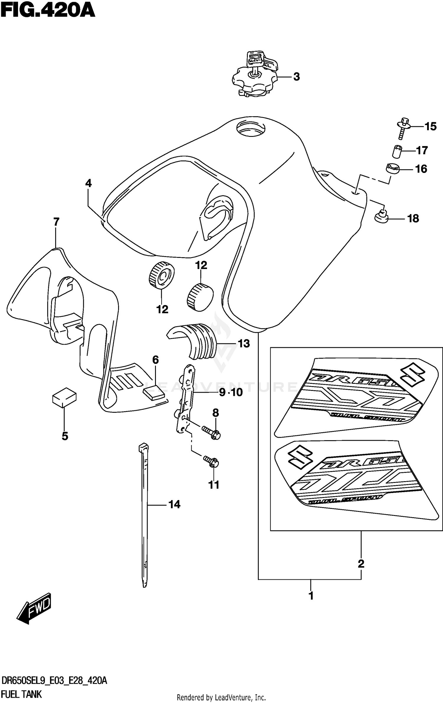 FUEL TANK (DR650SEL9 E03)