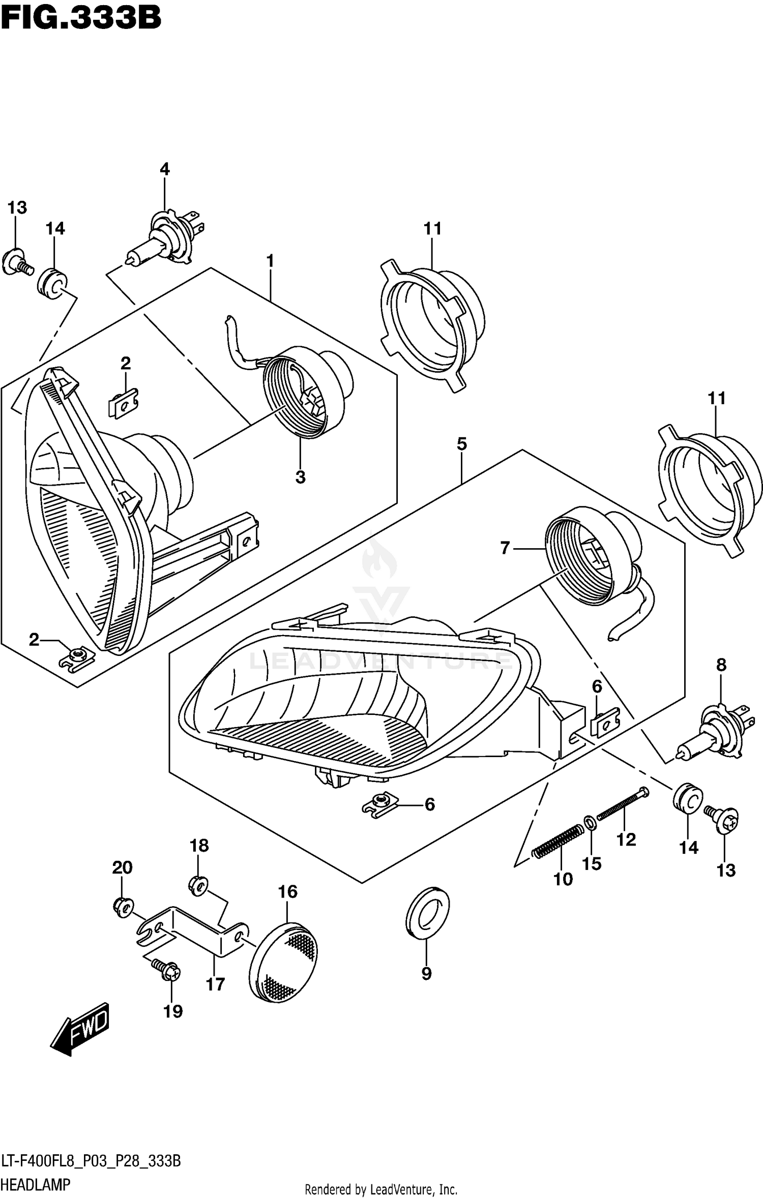 HEADLAMP (LT-F400FL8 P28)