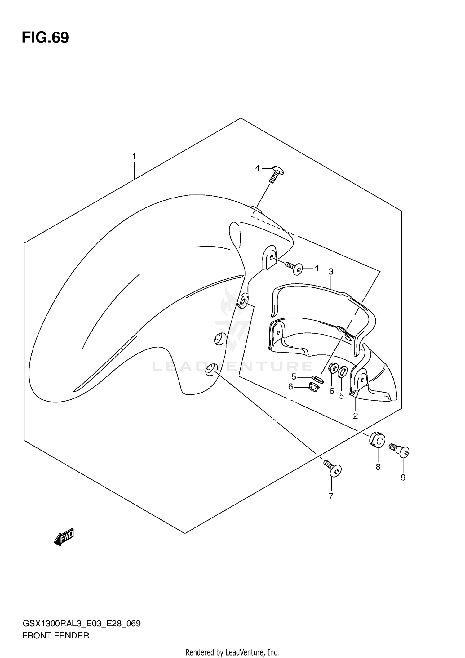 FRONT FENDER (GSX1300RAL3 E28)