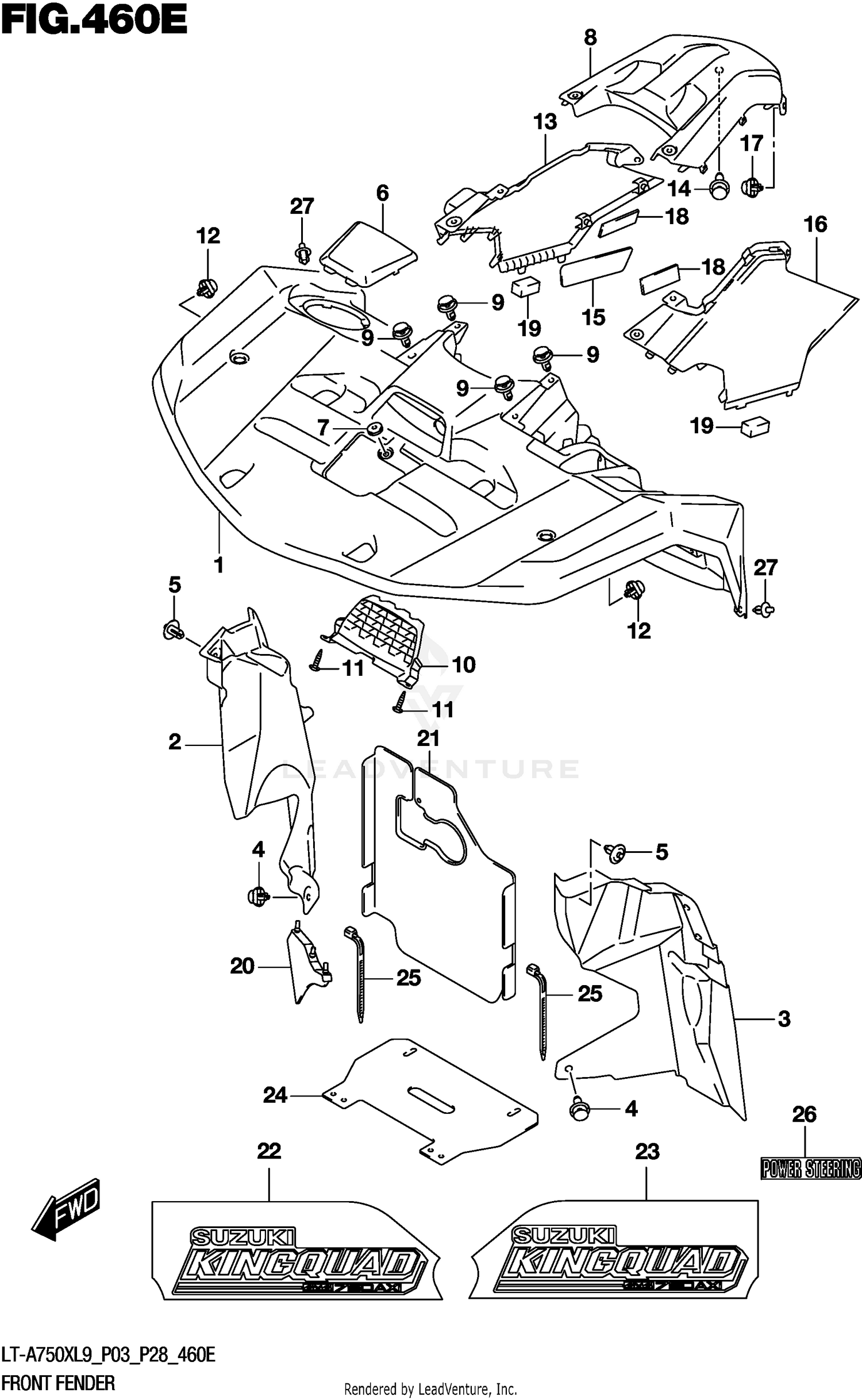 FRONT FENDER (LT-A750XPL9 P28)