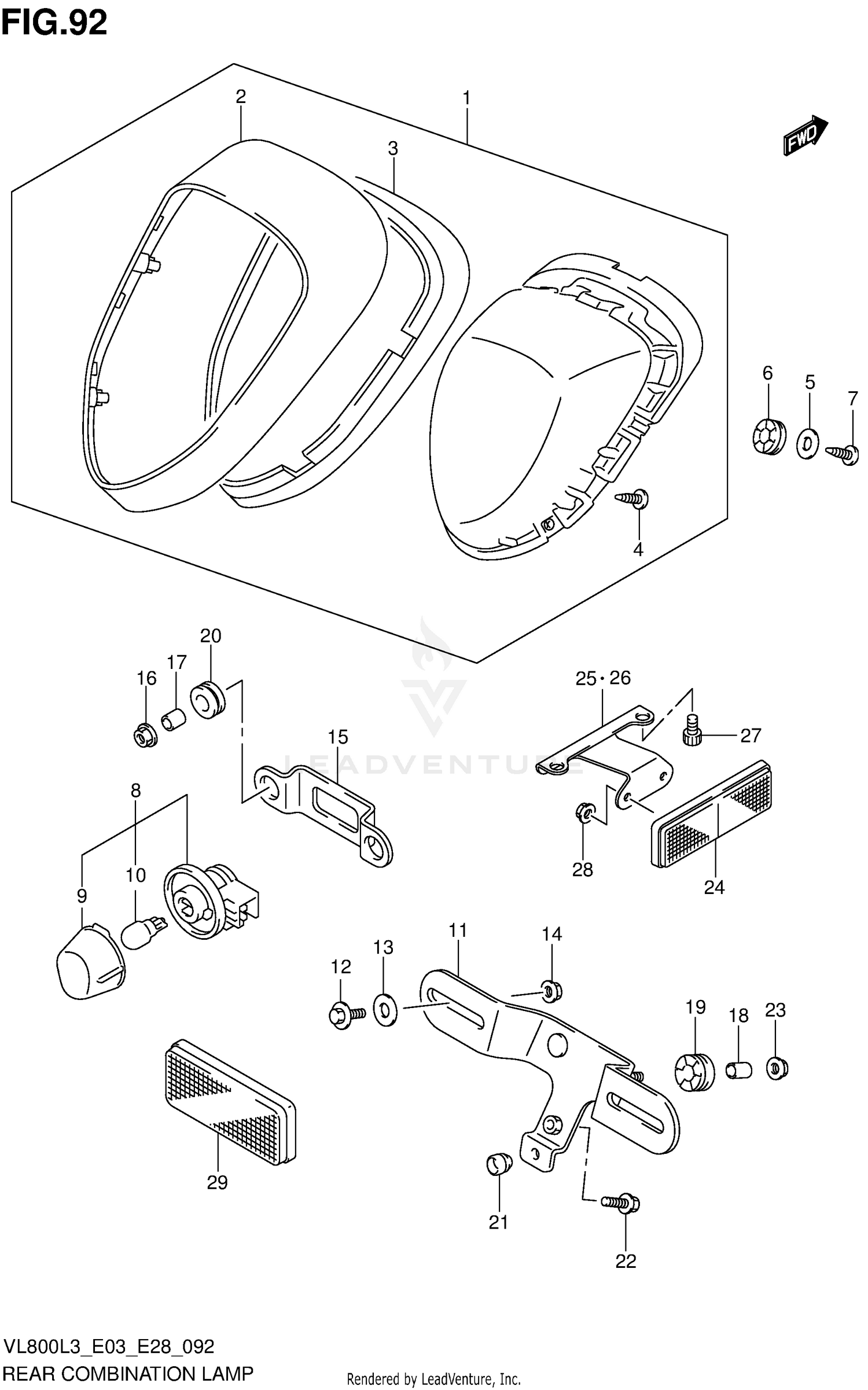 REAR COMBINATION LAMP (VL800CL3 E28)