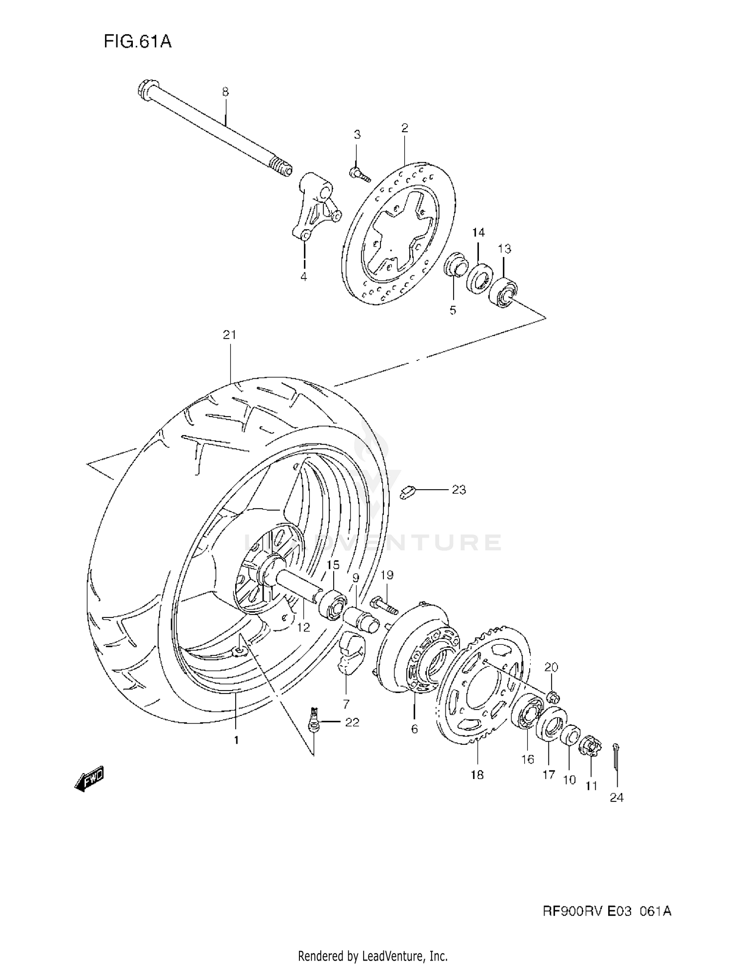 REAR WHEEL (MODEL T/V)