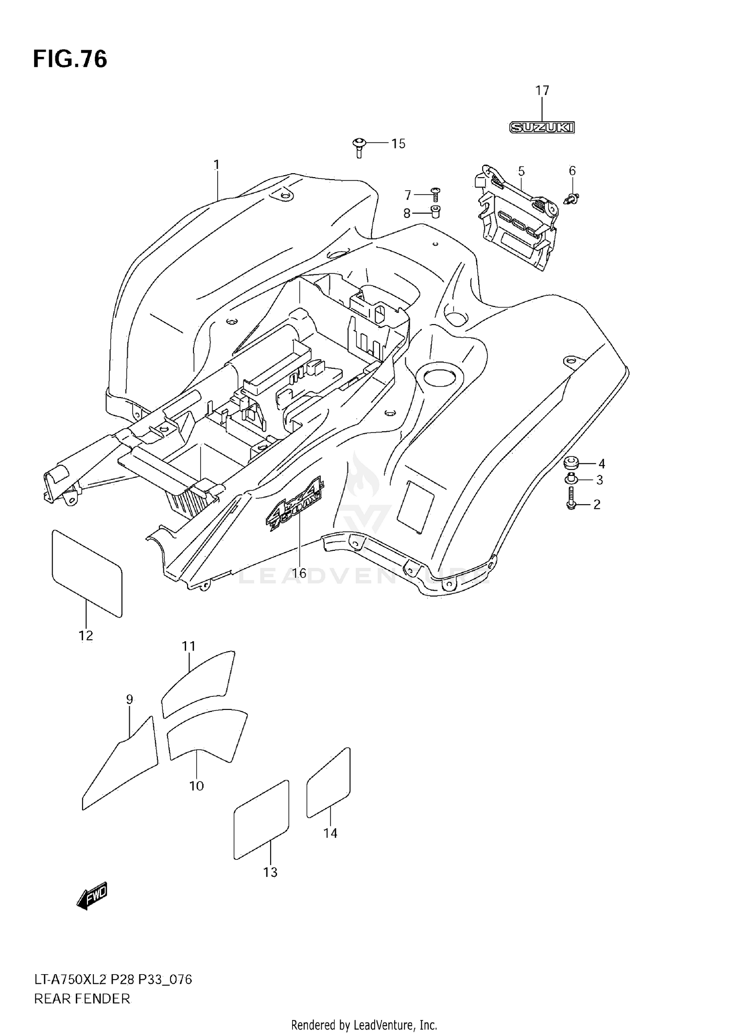 REAR FENDER (LT-A750XZ L2 E28)