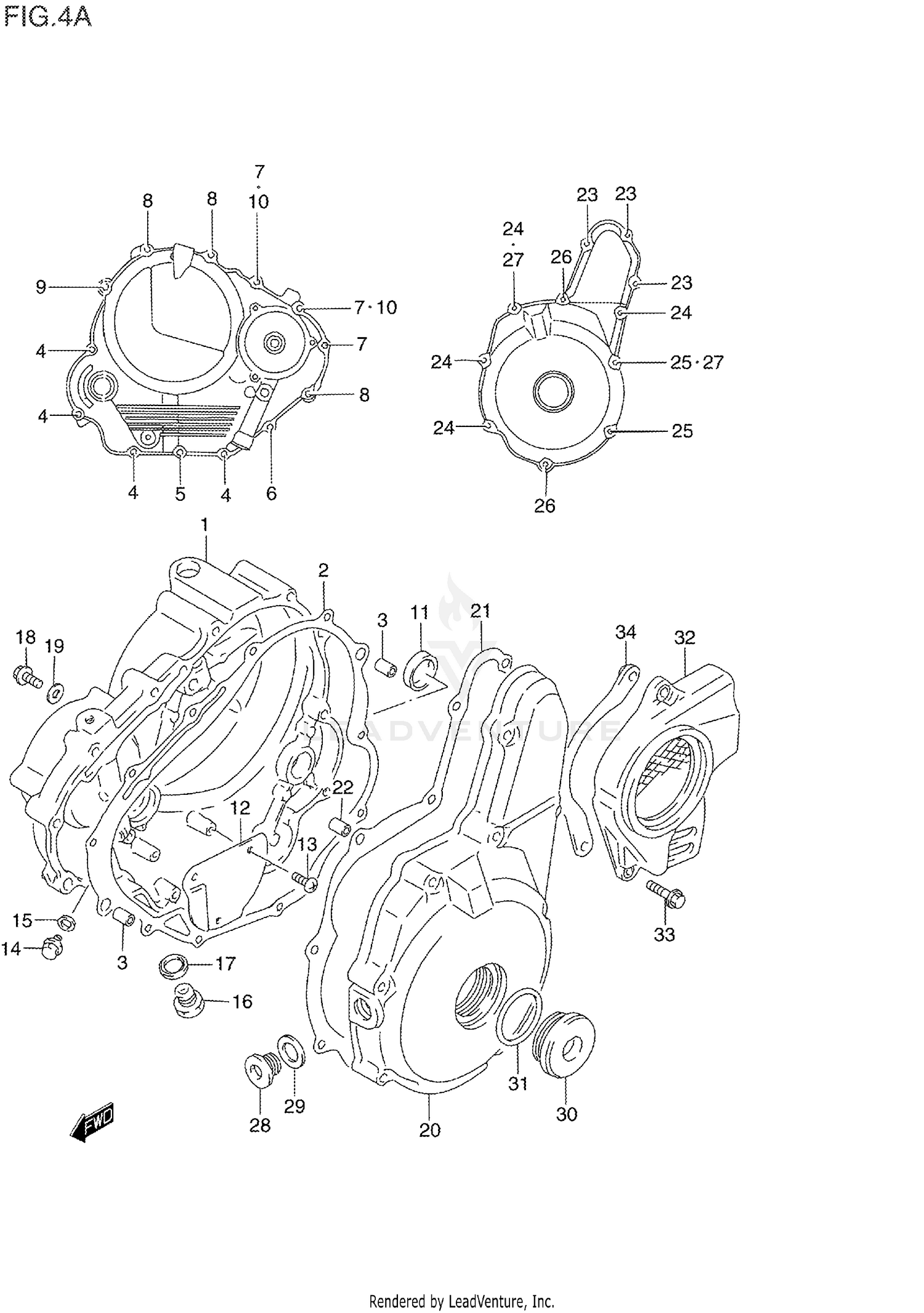 CRANKCASE COVER (MODEL P/R/S)