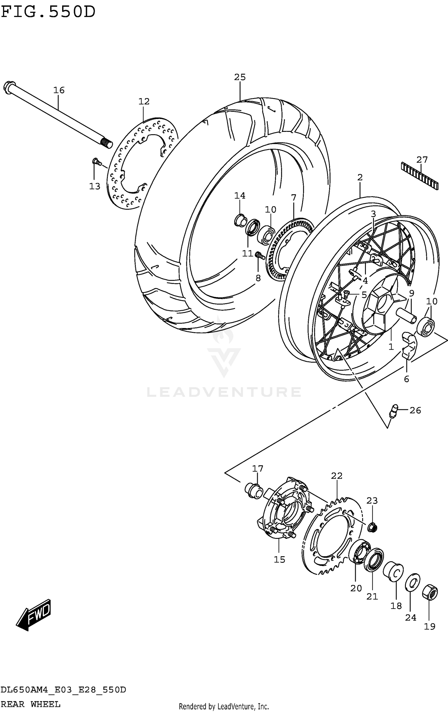 REAR WHEEL (DL650XAM4 E03)
