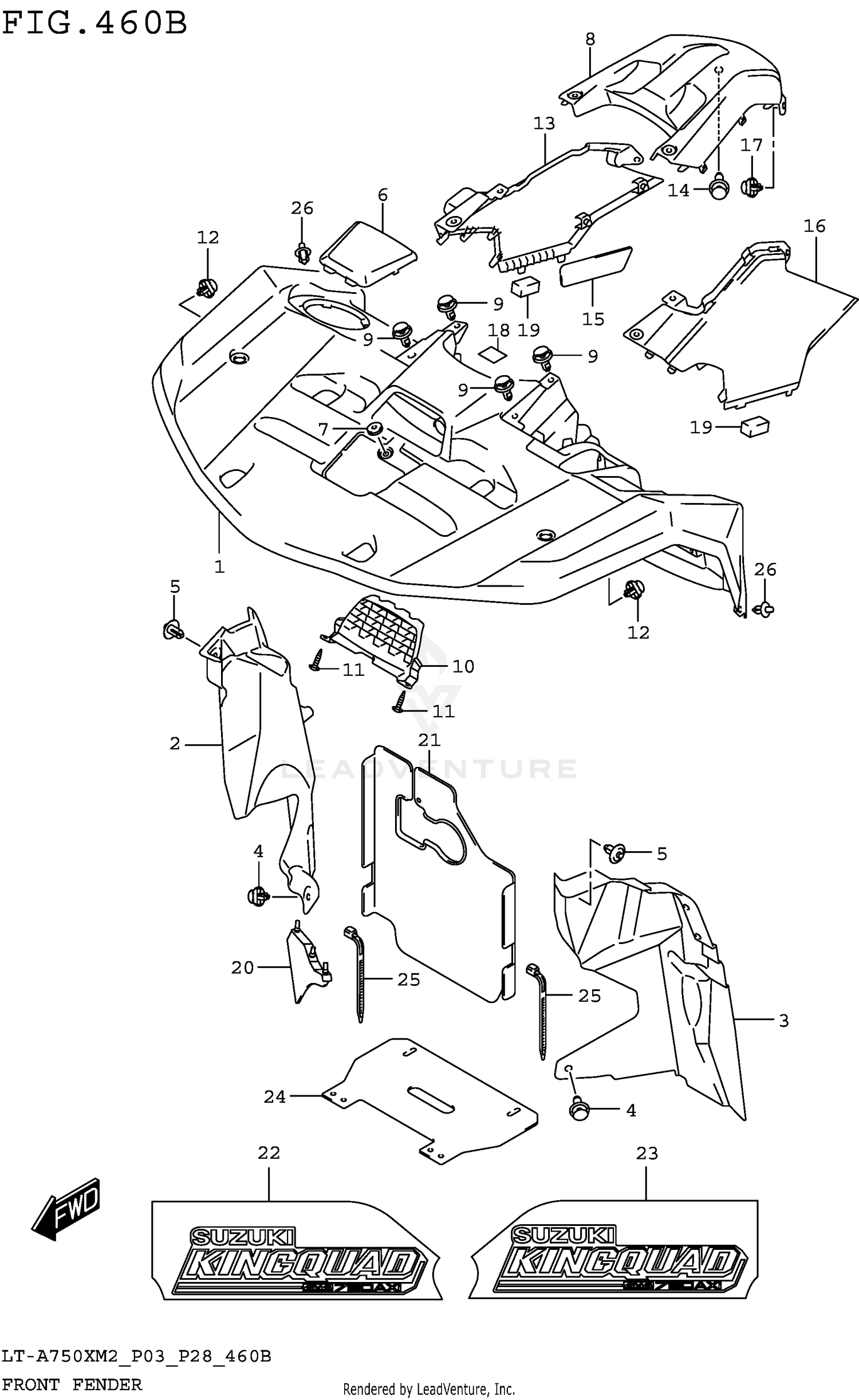 FRONT FENDER (LT-A750XM2 P28)