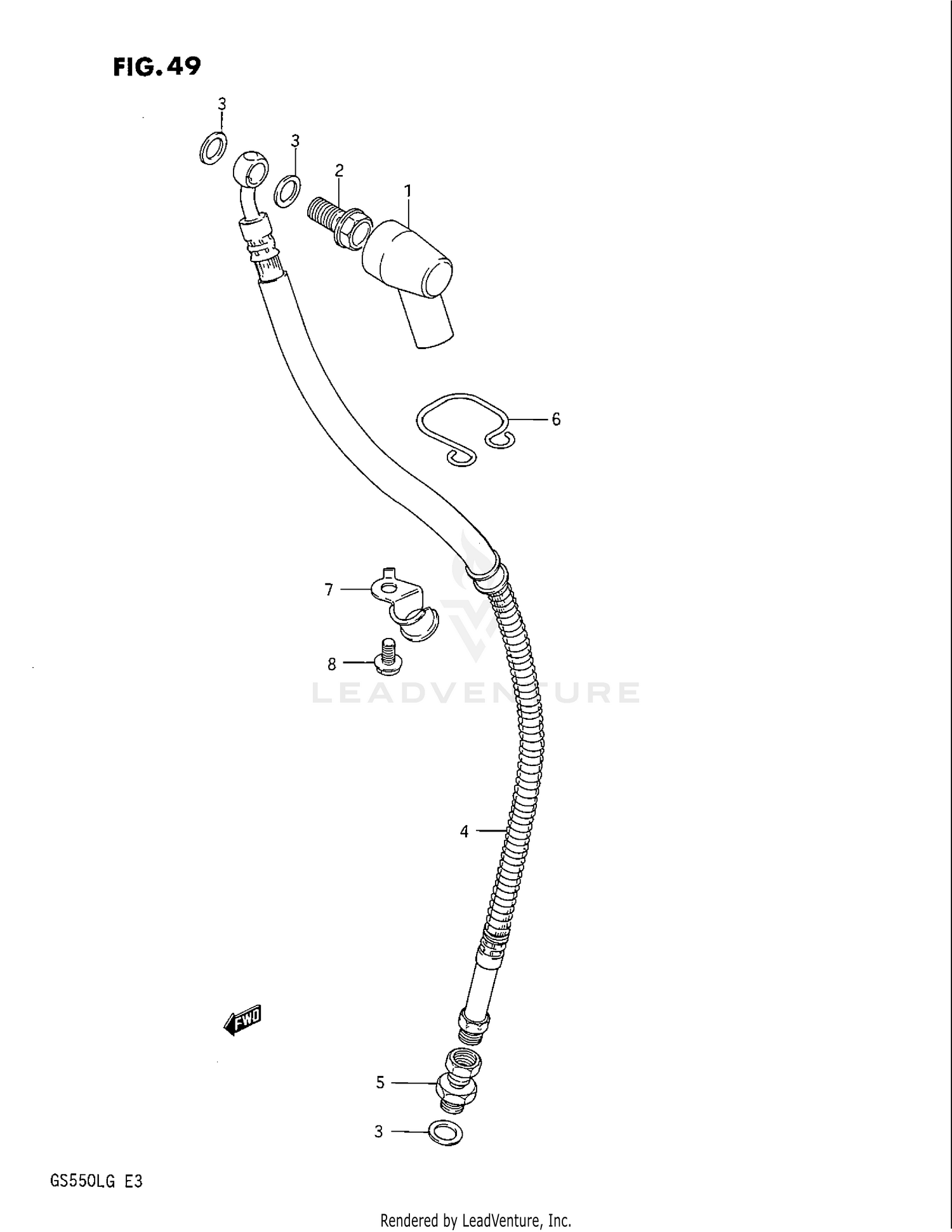 FRONT BRAKE HOSE (MODEL F)