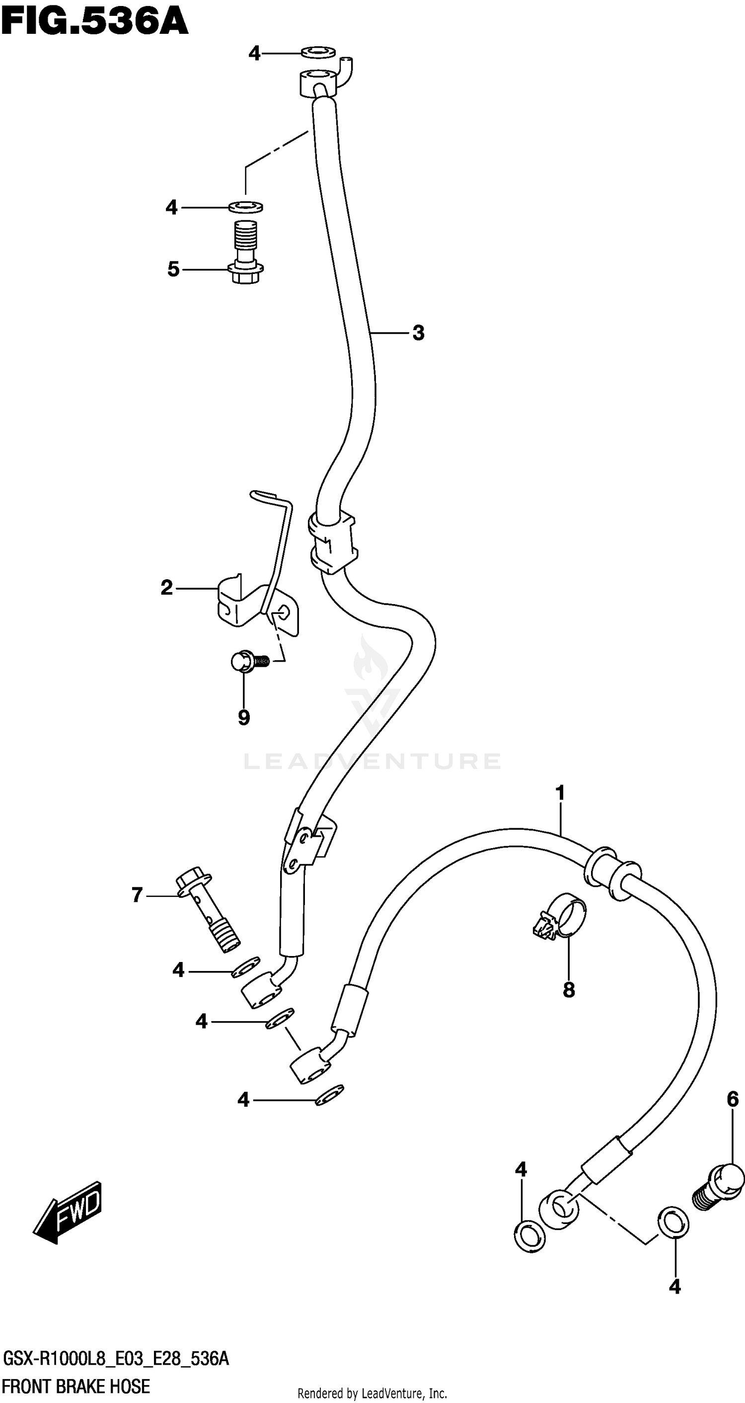 FRONT BRAKE HOSE (GSX-R1000L8 E03)
