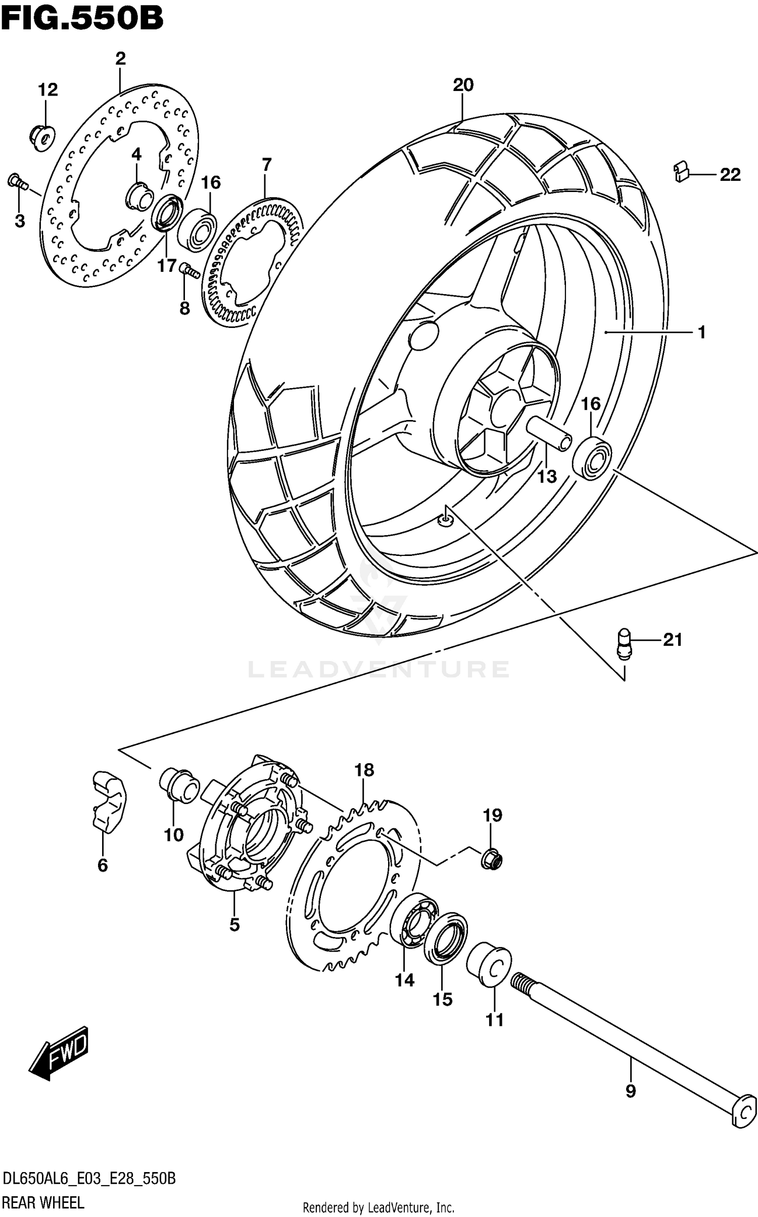 REAR WHEEL (DL650AL6 E33)