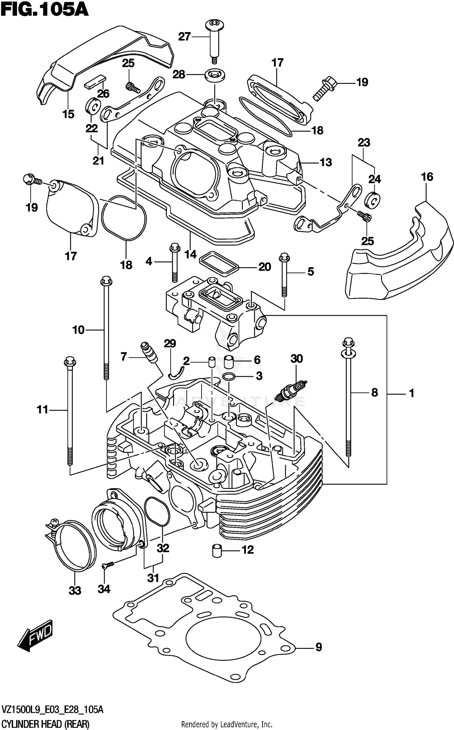 CYLINDER HEAD (REAR)