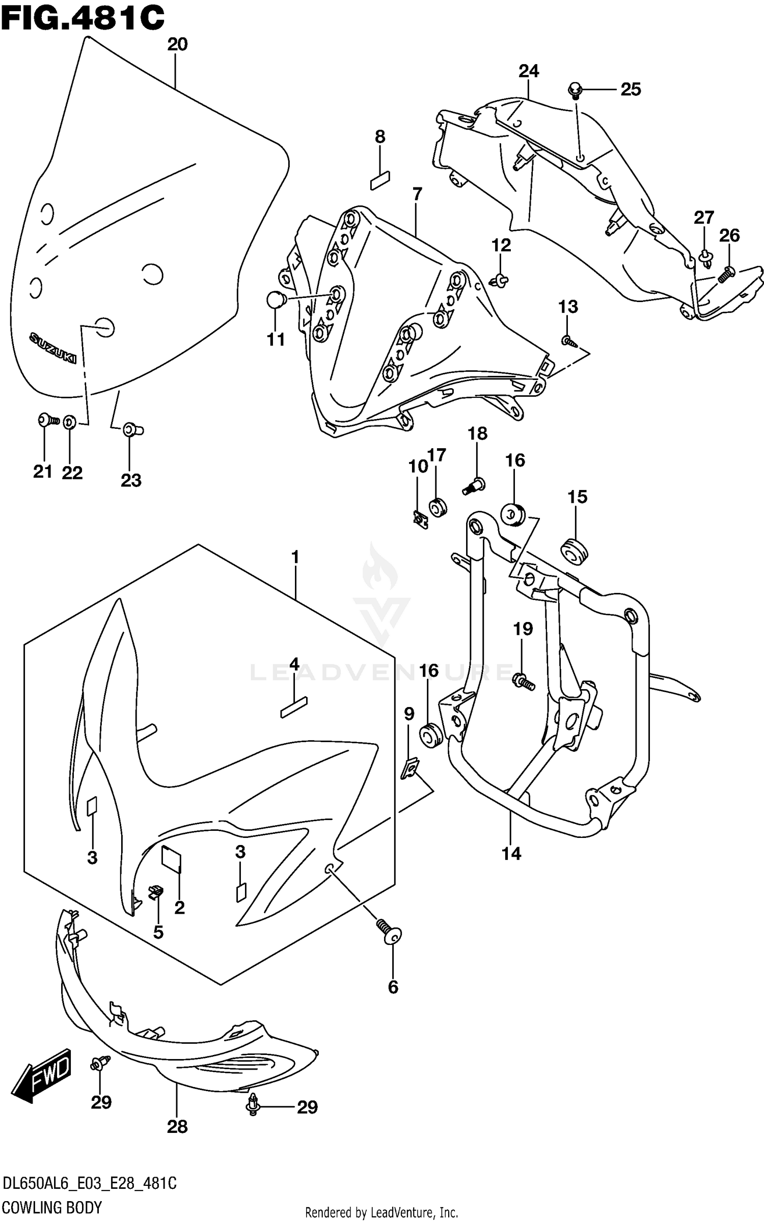 COWLING BODY (DL650AL6 E03)