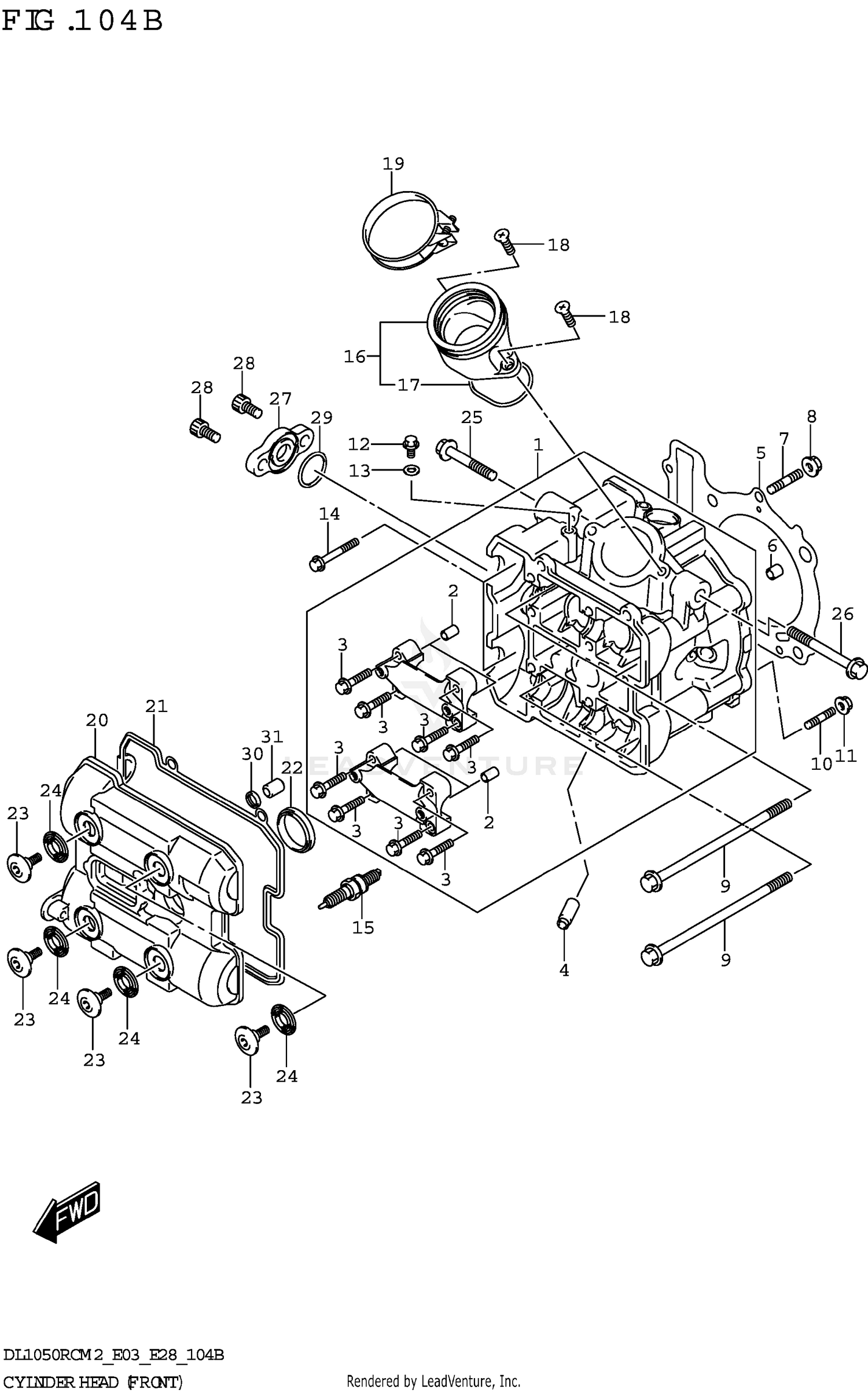 CYLINDER HEAD (FRONT) (DL1050RC)