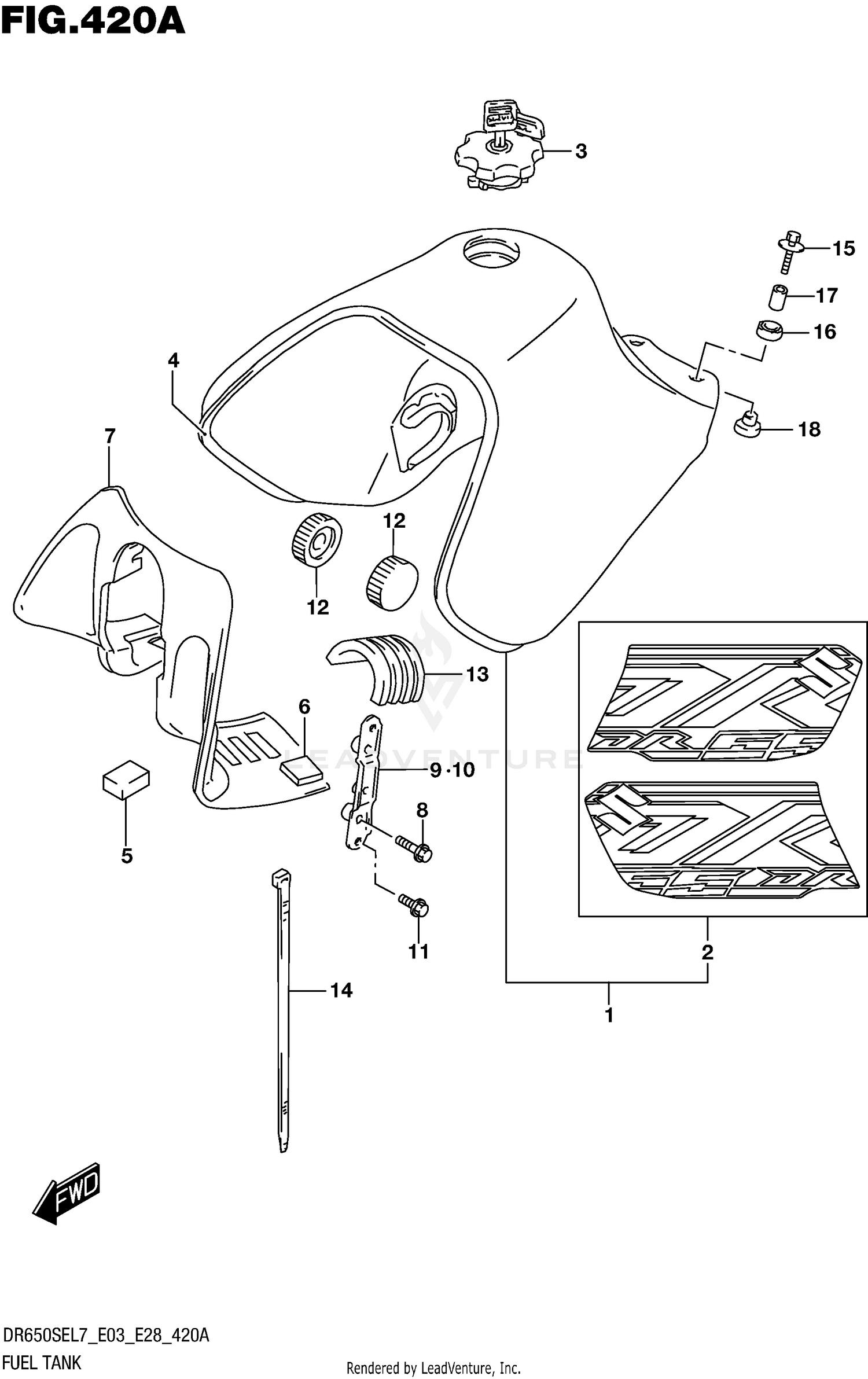 FUEL TANK (DR650SEL7 E03)