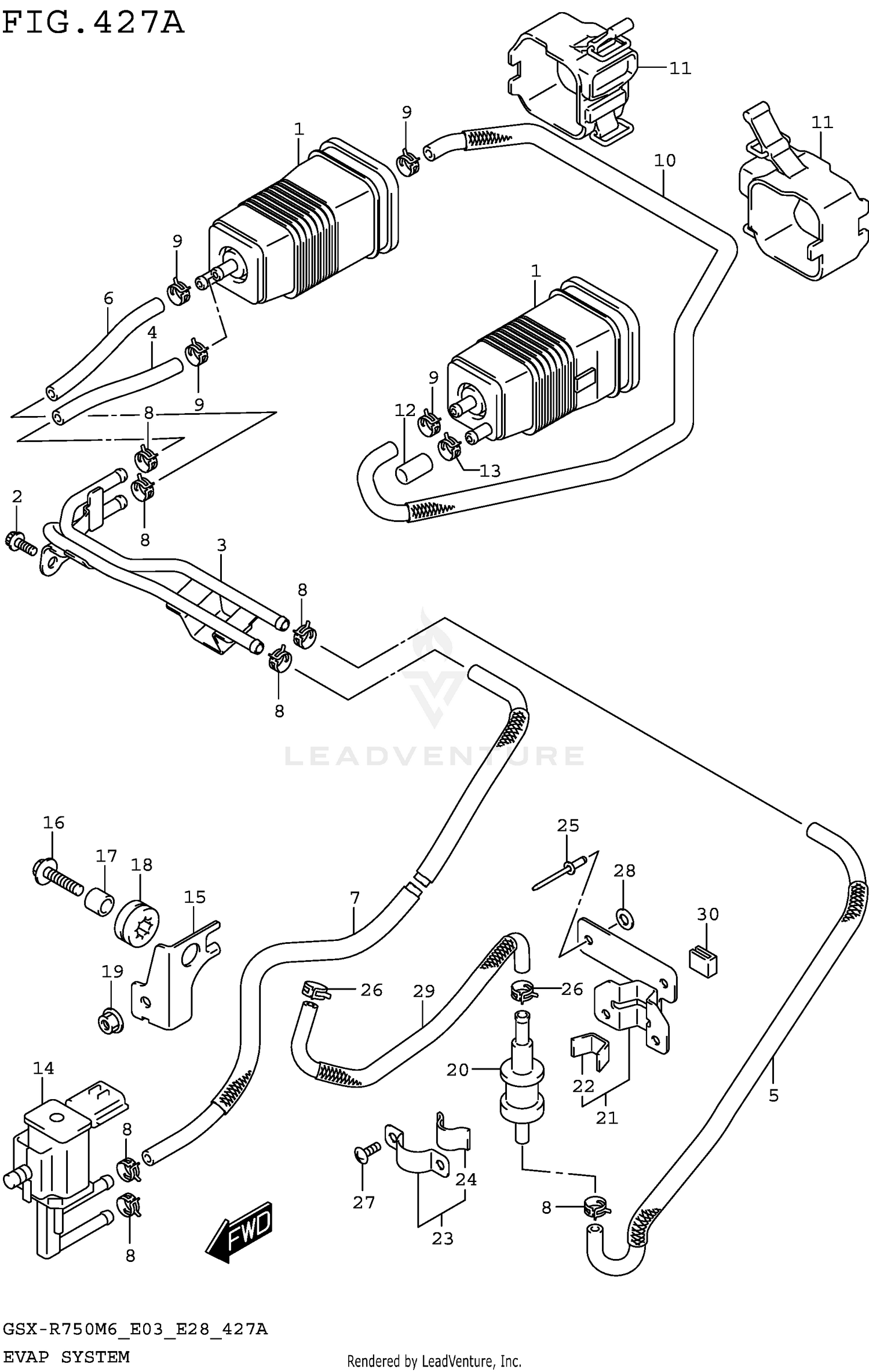 EVAP SYSTEM (GSX-R750M6 E33)