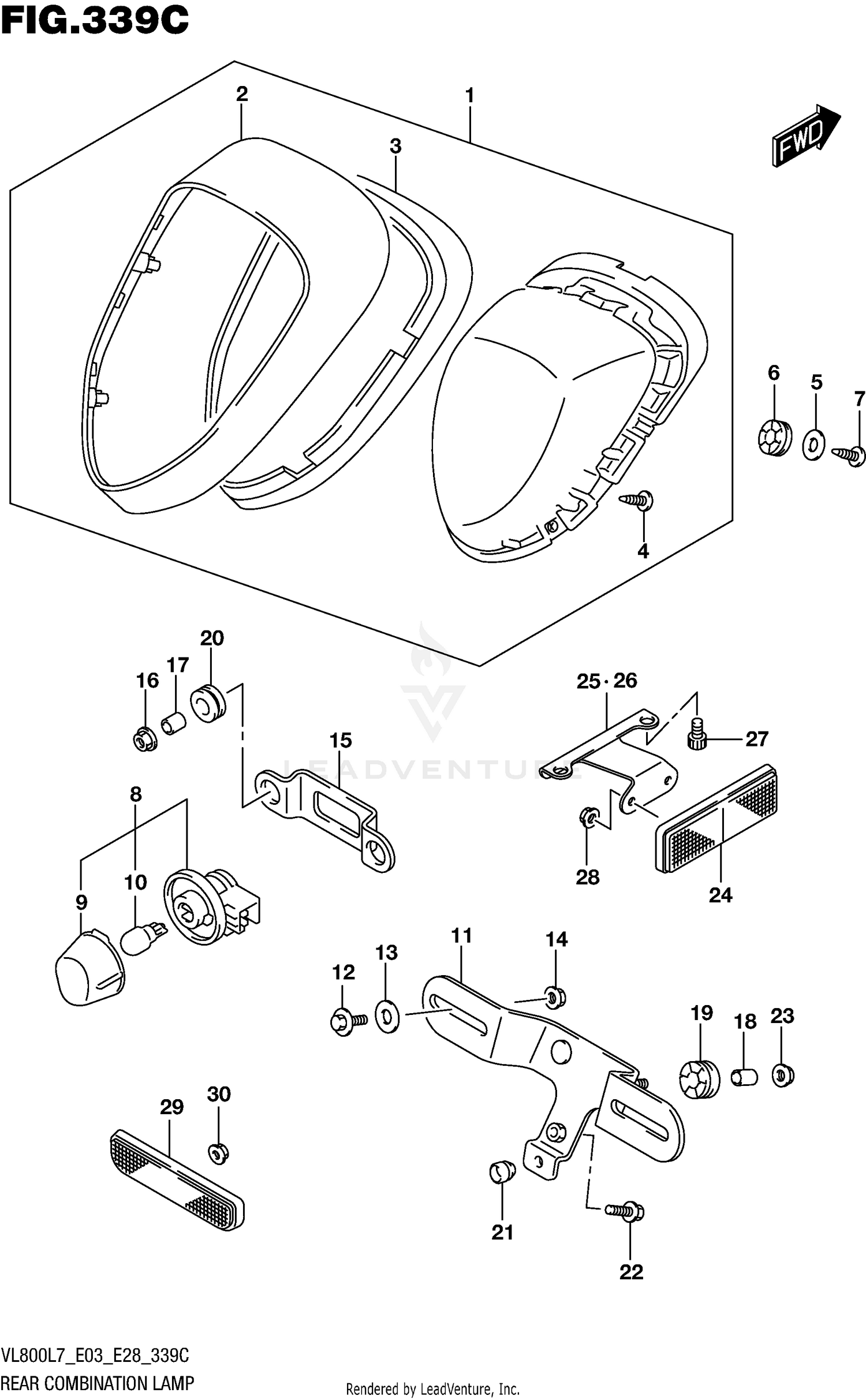 REAR COMBINATION LAMP (VL800L7 E33)