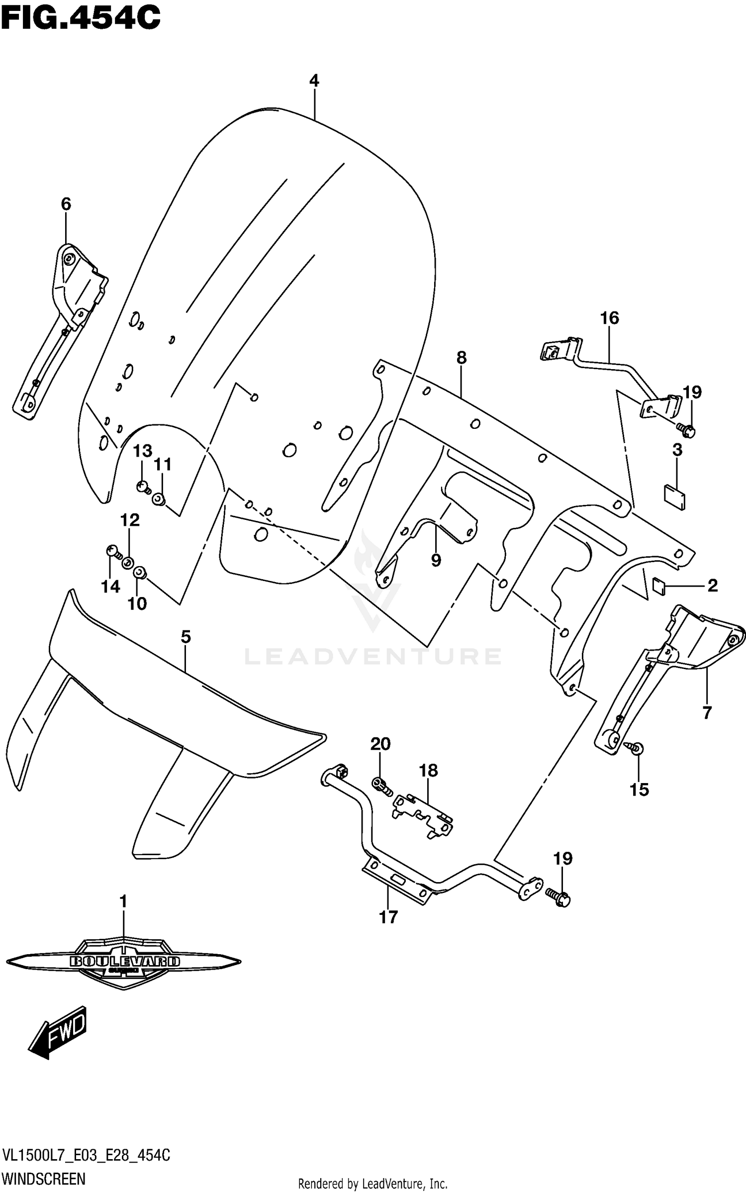 WINDSCREEN (VL1500TL7 E28)